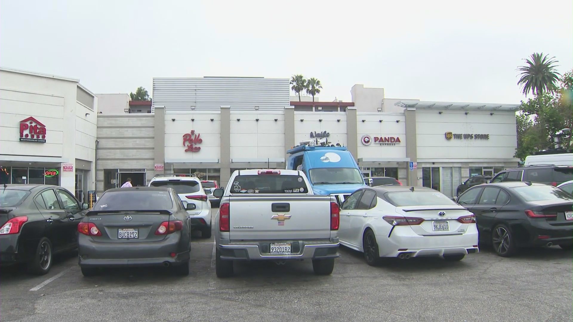 The plaza containing a Panda Express restaurant on the 1900 block of Lincoln Boulevard in Santa Monica where a 4-year-old girl was abducted on July 12, 2024. (KTLA)