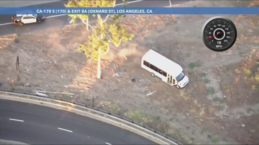 A suspect who stole a van from a children's hospital was arrested after leading police on a wild chase through Los Angeles on July 2, 2024. (KTLA)