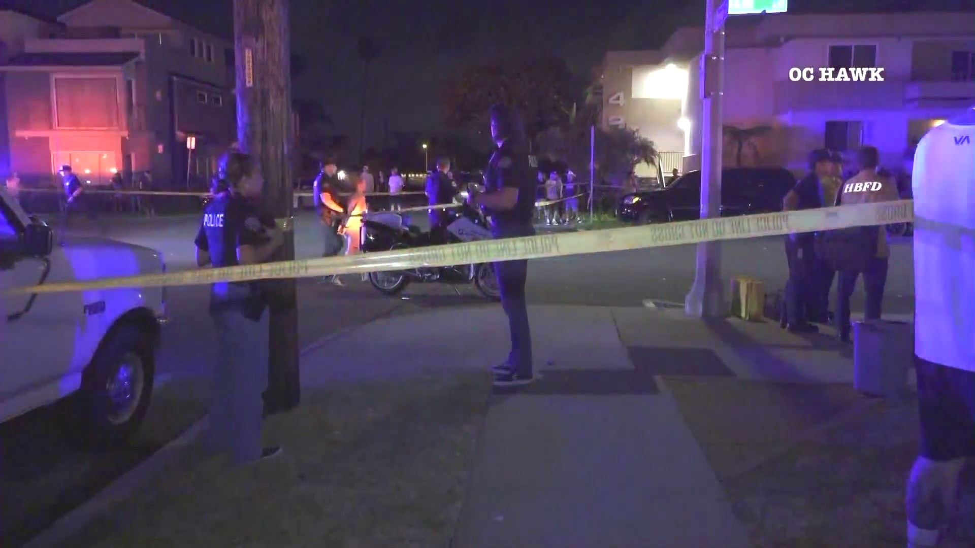 The suspect being arrested outside a Huntington Beach apartment complex where a mass stabbing left two people dead and three others hospitalized on July 4, 2024. (OC Hawk)