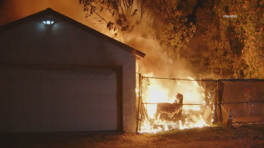 Reseda backyard fire