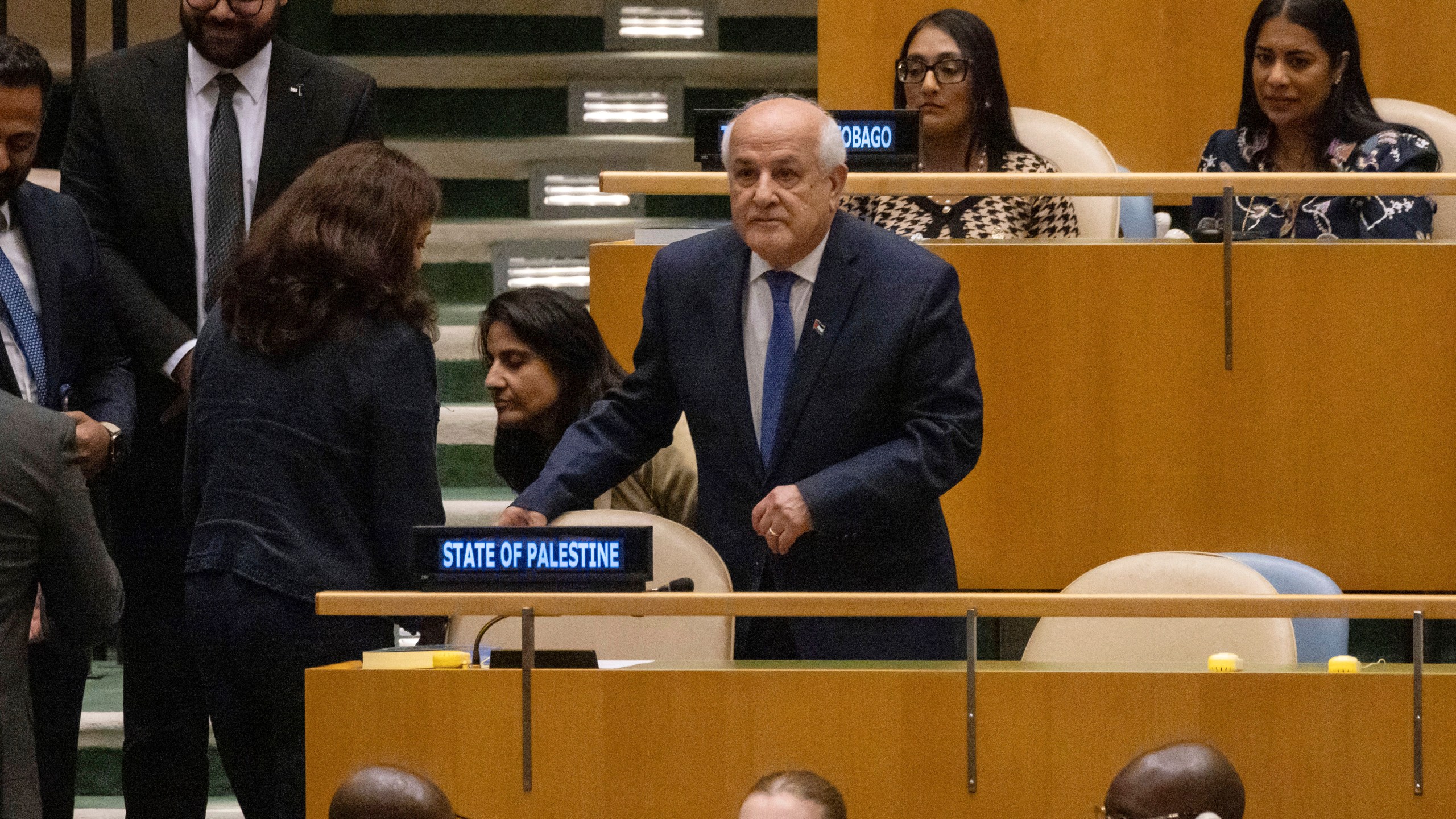 Riyad Mansour, Palestinian Ambassador to the United Nations, arrives at the 79th session of the United Nations General Assembly, Tuesday, Sept. 10, 2024 at the United Nations. (AP Photo/Yuki Iwamura)