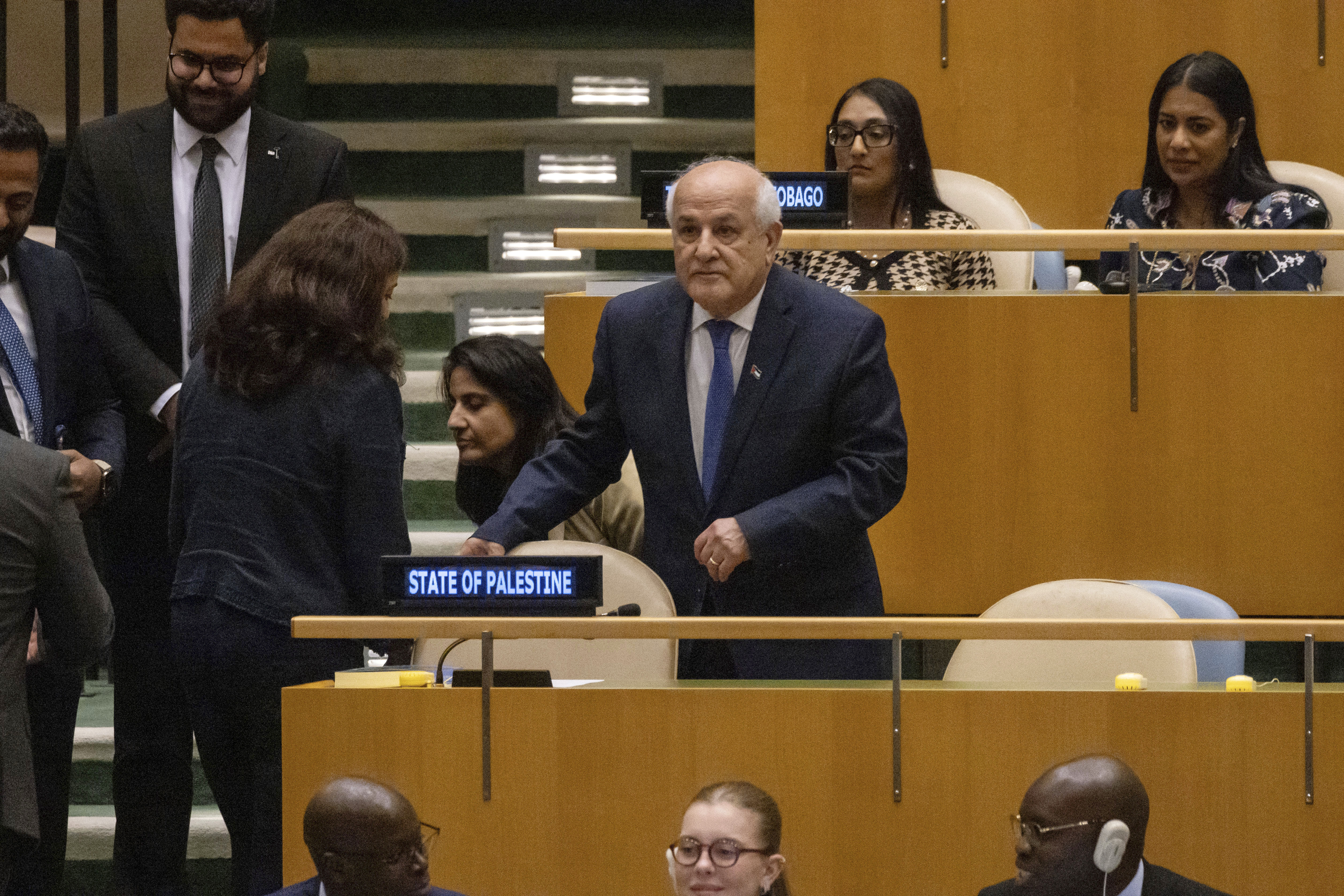 Riyad Mansour, Palestinian Ambassador to the United Nations, arrives at the 79th session of the United Nations General Assembly, Tuesday, Sept. 10, 2024 at the United Nations. (AP Photo/Yuki Iwamura)