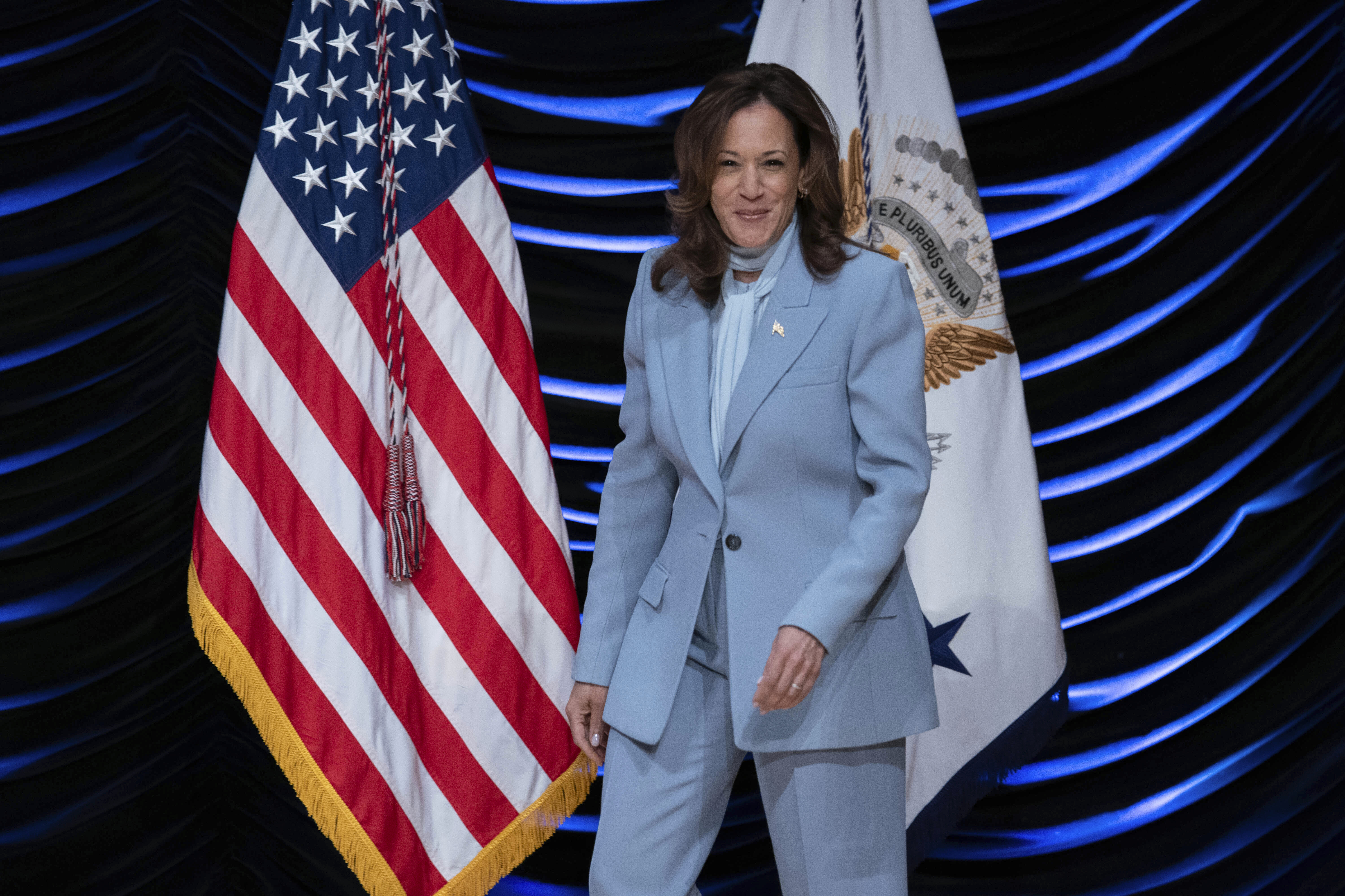 Democratic presidential nominee Vice President Kamala Harris arrives at the Congressional Hispanic Caucus Institute (CHCI) Leadership Conference, at Ronald Reagan Building in Washington, Wednesday, Sept. 18, 2024. (AP Photo/Jose Luis Magana)