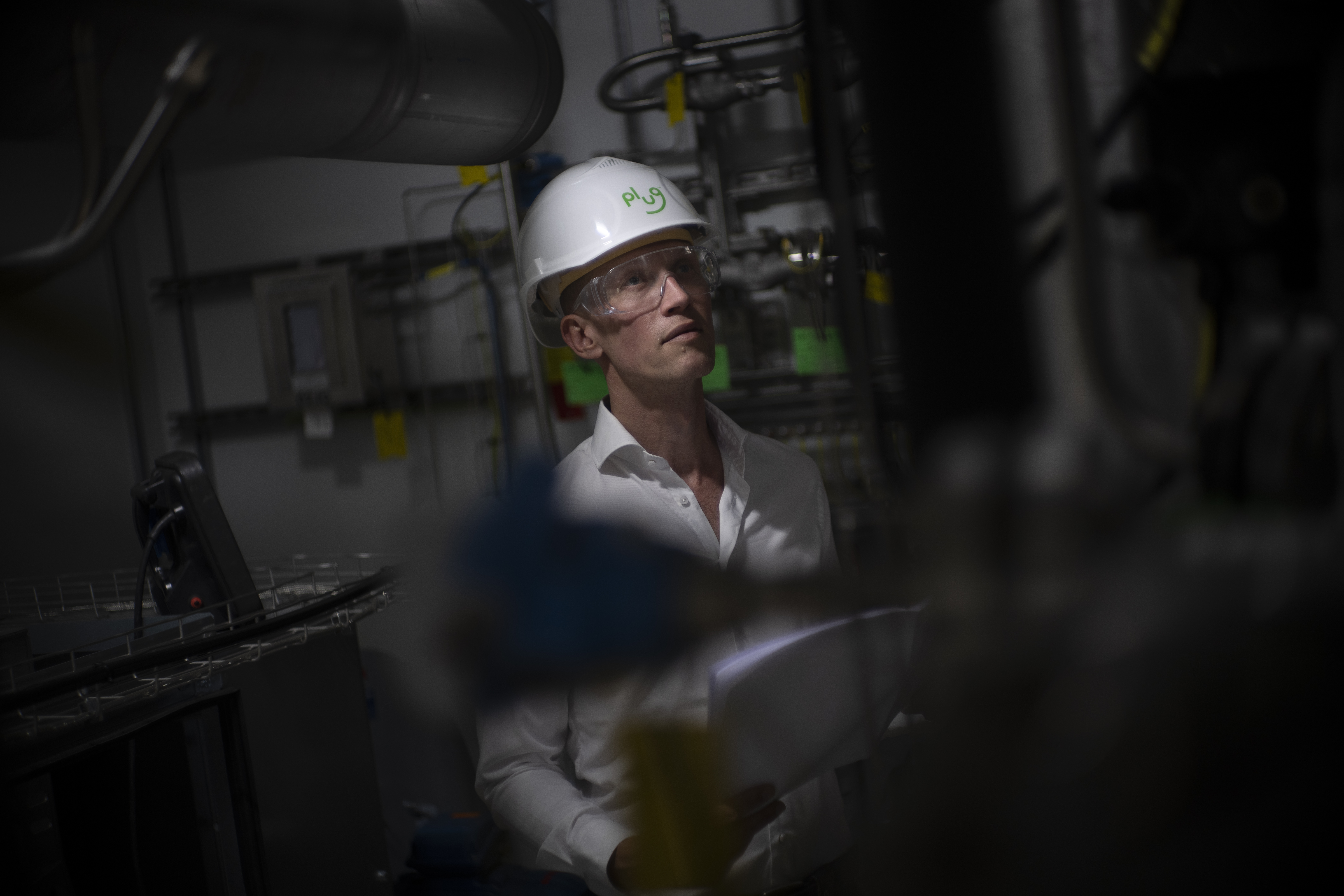 Jordi Zonneveld poses for a portrait at Plug Power where they produce green hydrogen in Alphen aan den Rijn, Netherlands, Friday, June 16, 2023. (AP Photo/Peter Dejong)