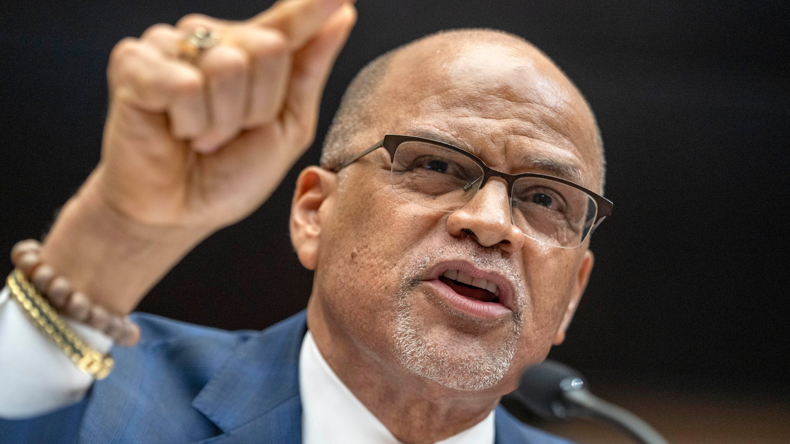 FILE - David Banks, chancellor of New York Public schools, answers a question during a House Subcommittee on Early Childhood, Elementary, and Secondary Education hearing on antisemitism in K-12 public schools, May 8, 2024, on Capitol Hill in Washington. (AP Photo/Jacquelyn Martin, File)