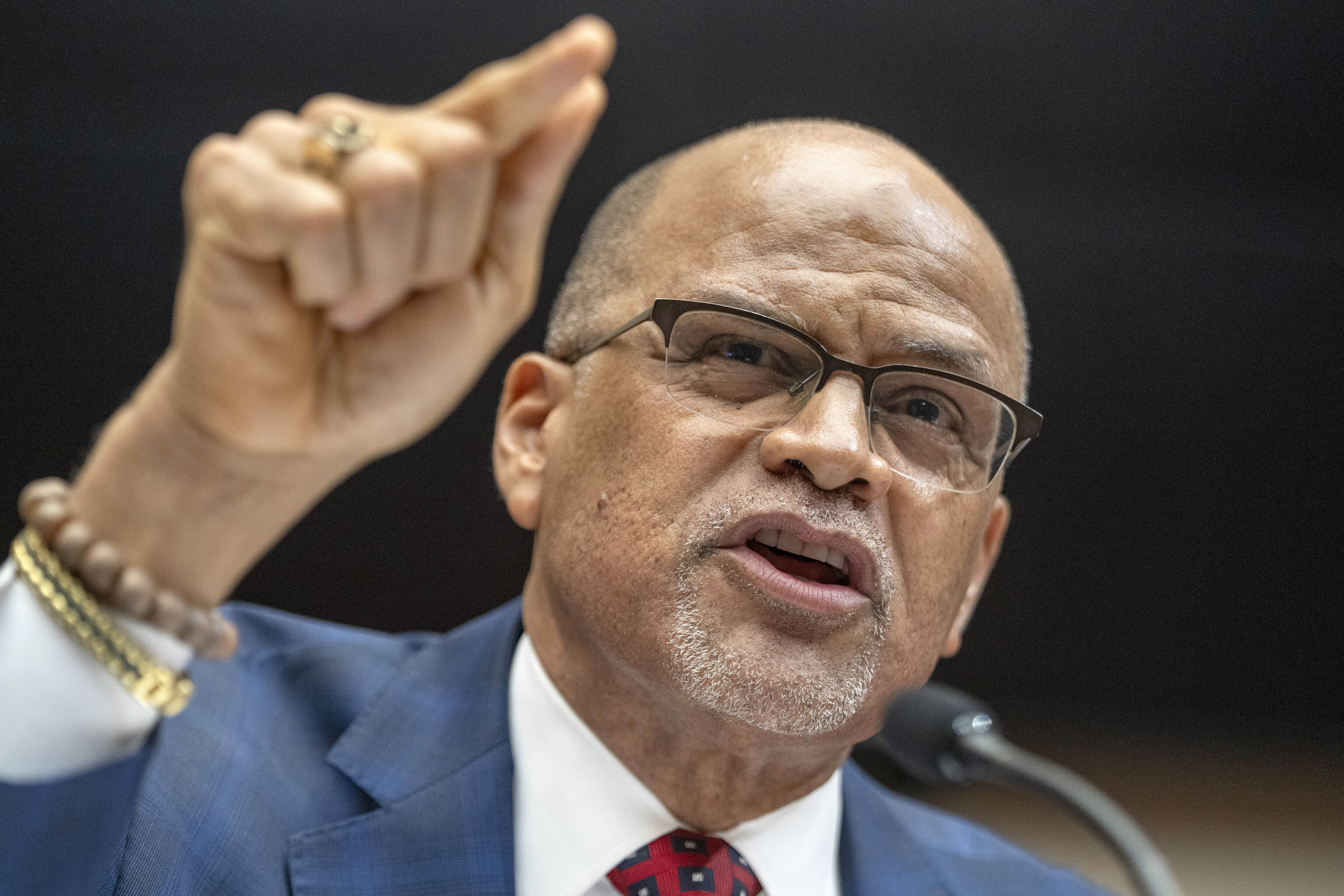 FILE - David Banks, chancellor of New York Public schools, answers a question during a House Subcommittee on Early Childhood, Elementary, and Secondary Education hearing on antisemitism in K-12 public schools, May 8, 2024, on Capitol Hill in Washington. (AP Photo/Jacquelyn Martin, File)