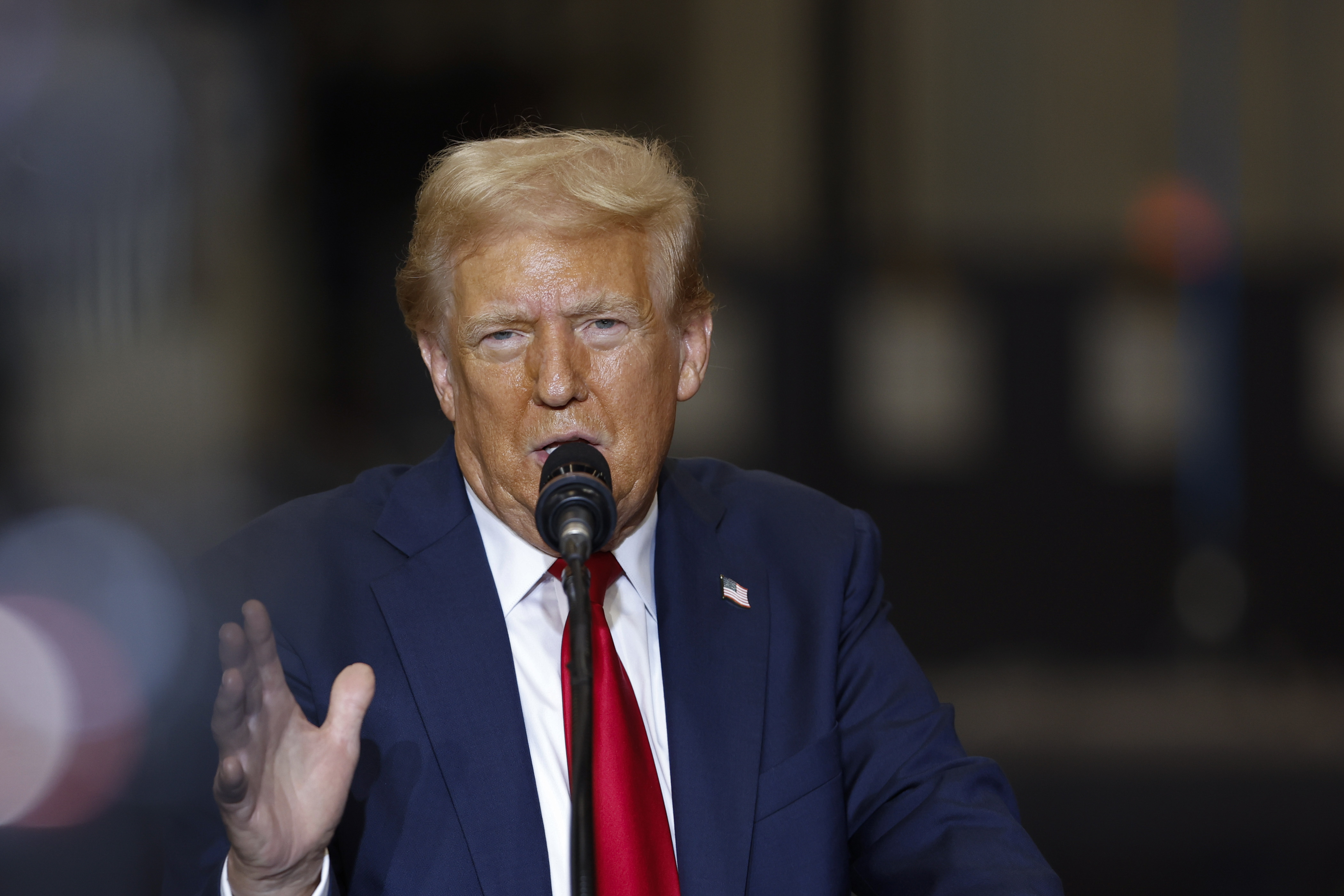 Republican presidential nominee former President Donald Trump speaks at a campaign event in Mint Hill, N.C., Wednesday, Sept. 25, 2024. (AP Photo/Nell Redmond)