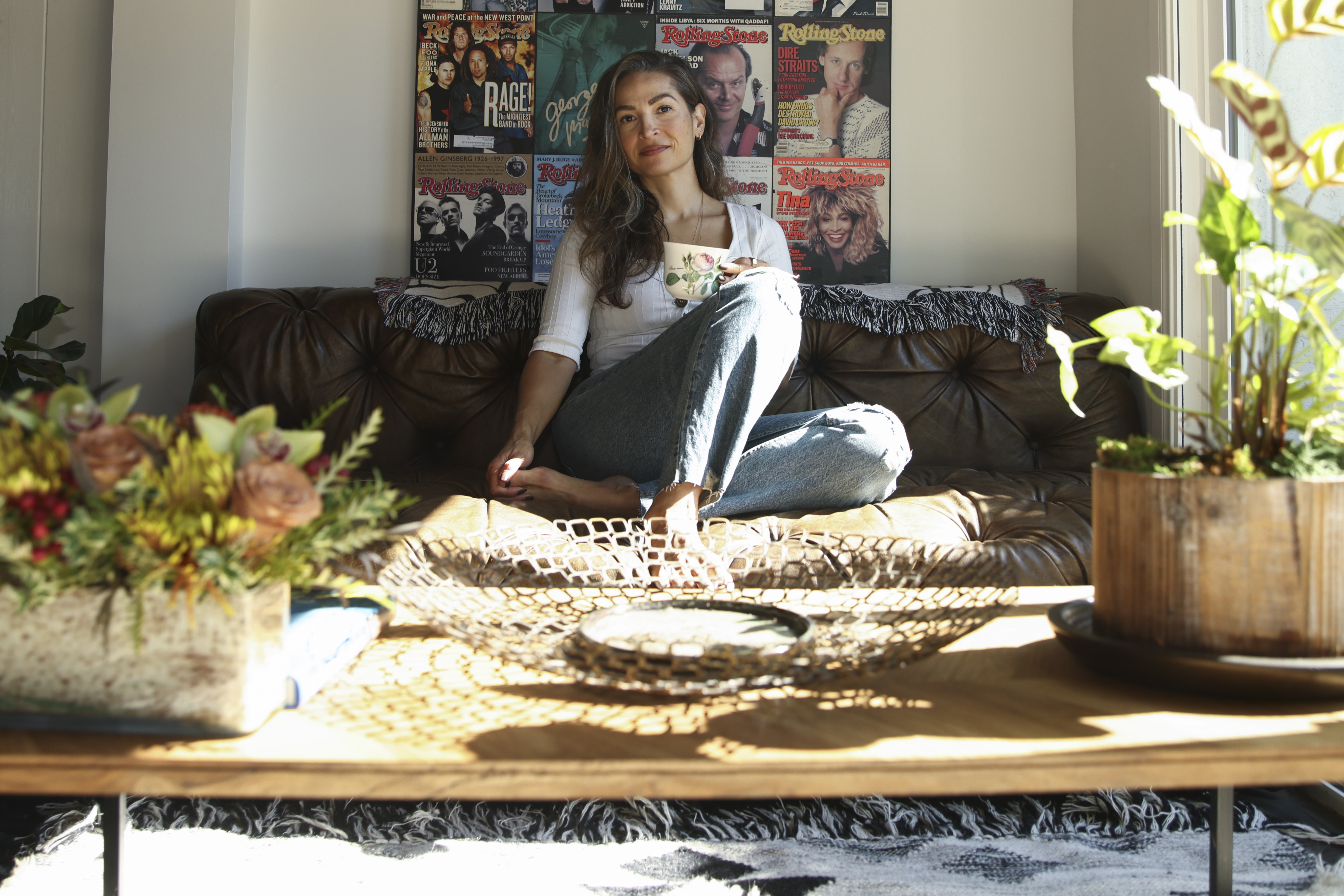 Headspace meditation teacher Rosie Acosta poses for a portrait in her living room, Monday, Sept. 30, 2024, in Woodland Hills, Calif. (AP Photo/Jessie Alcheh)