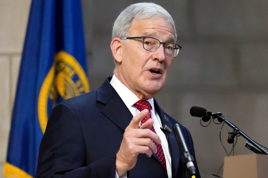 FILE - Nebraska Secretary of State Bob Evnen holds a news conference in Lincoln, Neb., Nov. 4, 2020. (AP Photo/Nati Harnik, File)