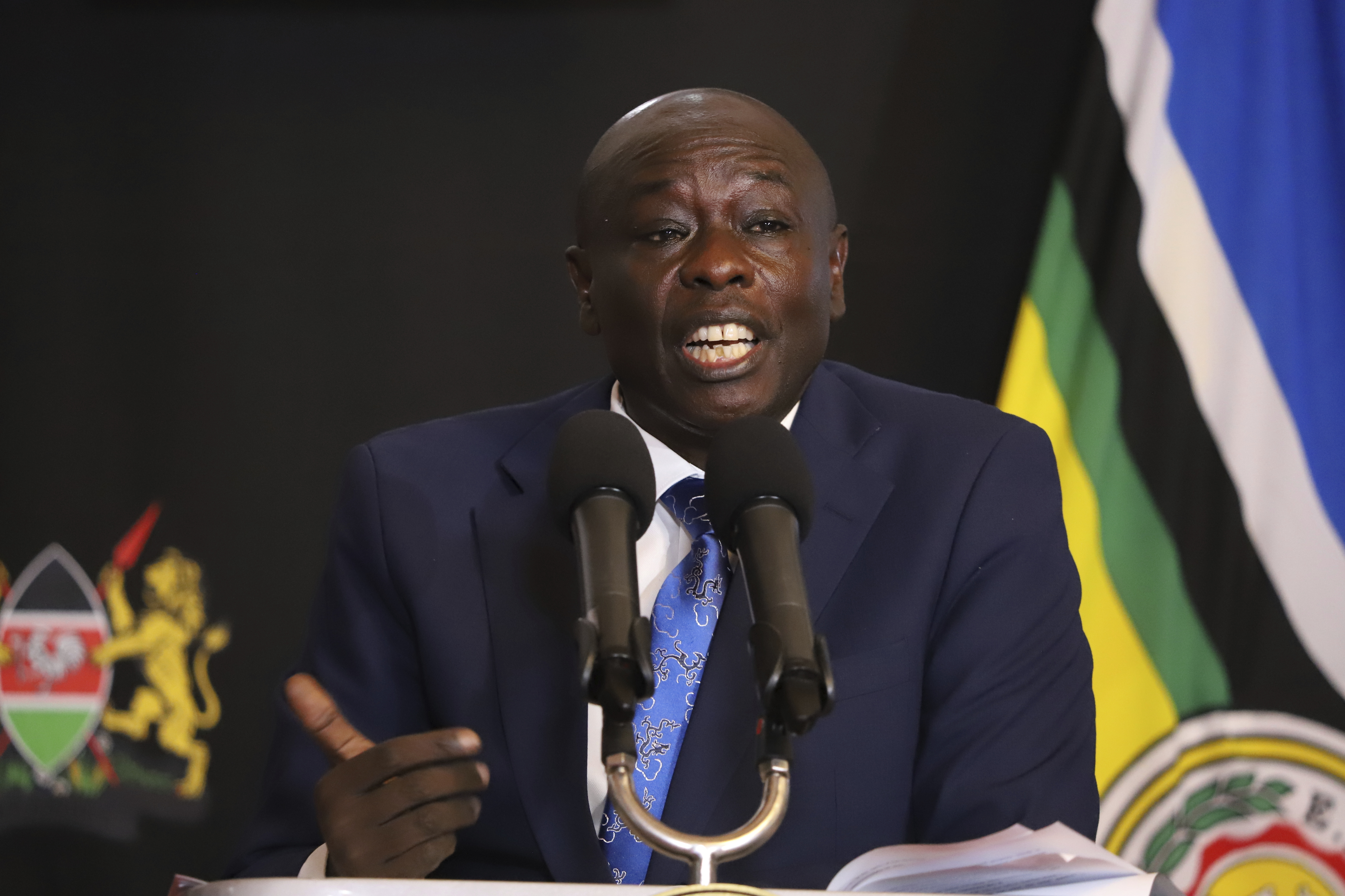 Kenya's Deputy President Rigathi Gachagua addresses the media, in Nairobi, Kenya, Monday, Oct. 7, 2022. (AP Photo/Andrew Kasuku)