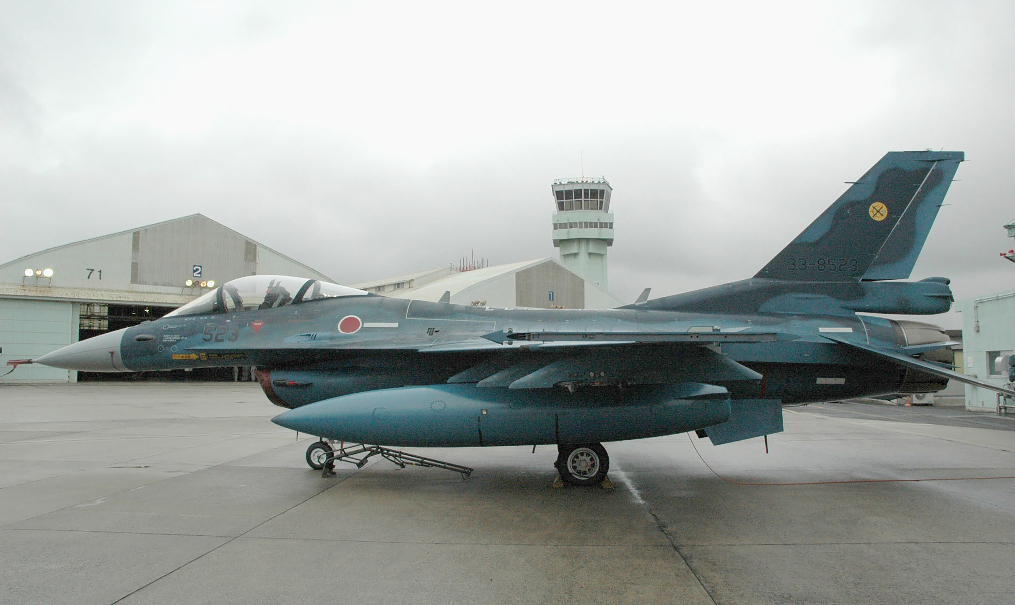 FILE - A F-2 fighter of Japan Air Self-Defense Force is seen at Tsuiki base, Fukuoka prefecture, southern Japan in March 2010. (Kyodo News via AP, File)