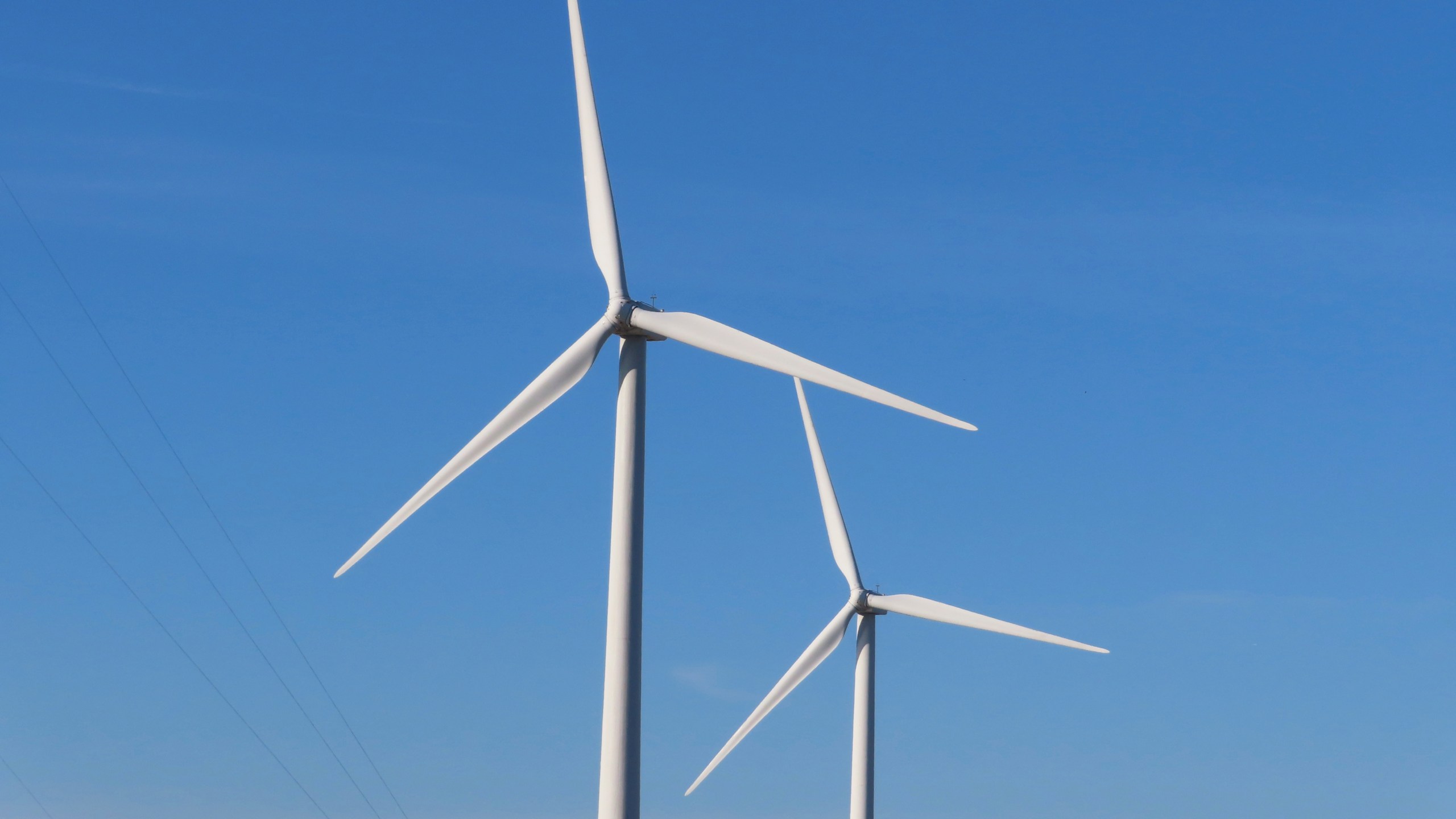 Land-based wind turbines spin in Atlantic City, N.J., on Nov. 3, 2023. (AP Photo/Wayne Parry)