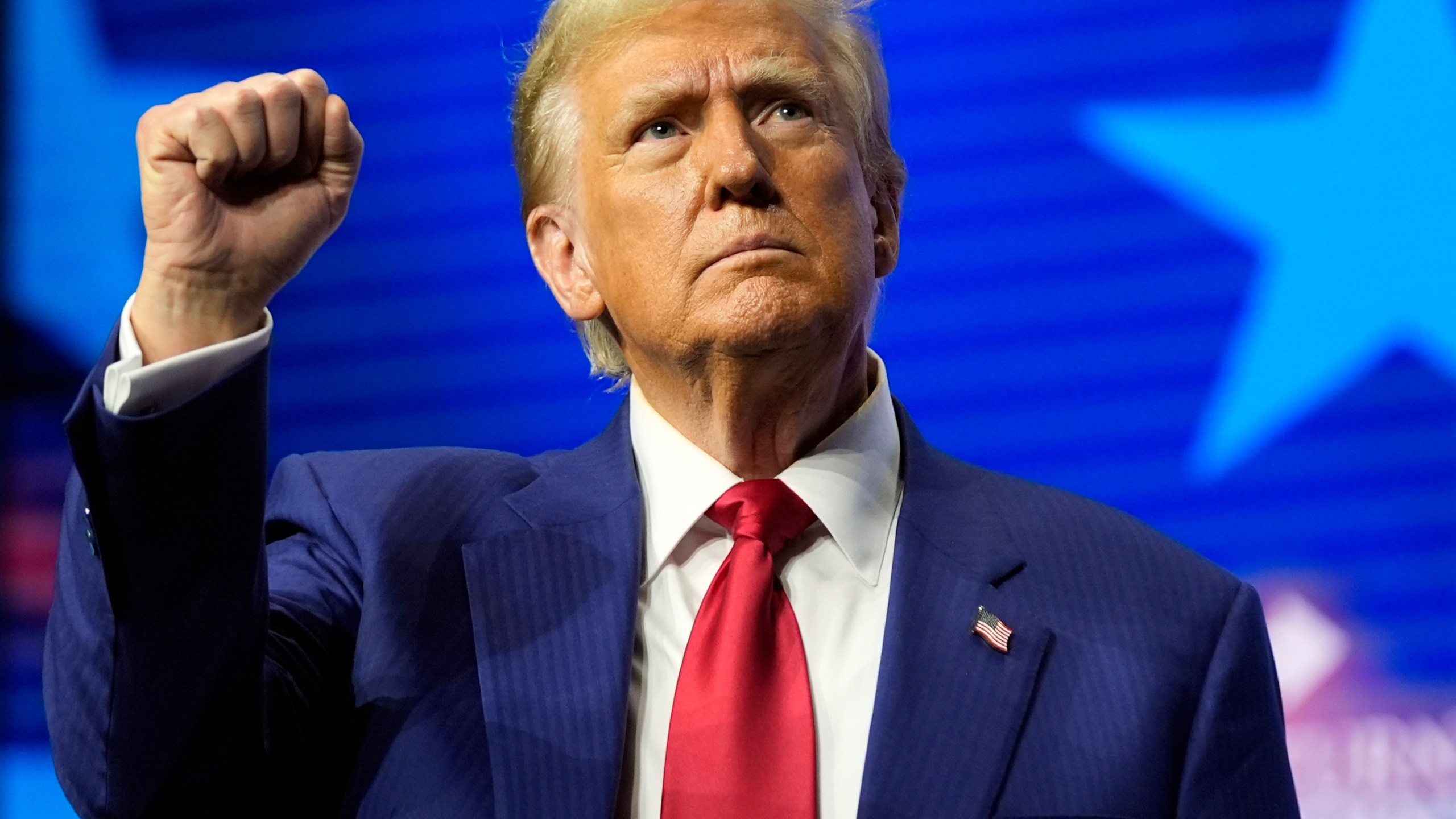 Republican presidential nominee former President Donald Trump gestures at a campaign rally Wednesday, Oct. 23, 2024, in Duluth, Ga. (AP Photo/Alex Brandon)