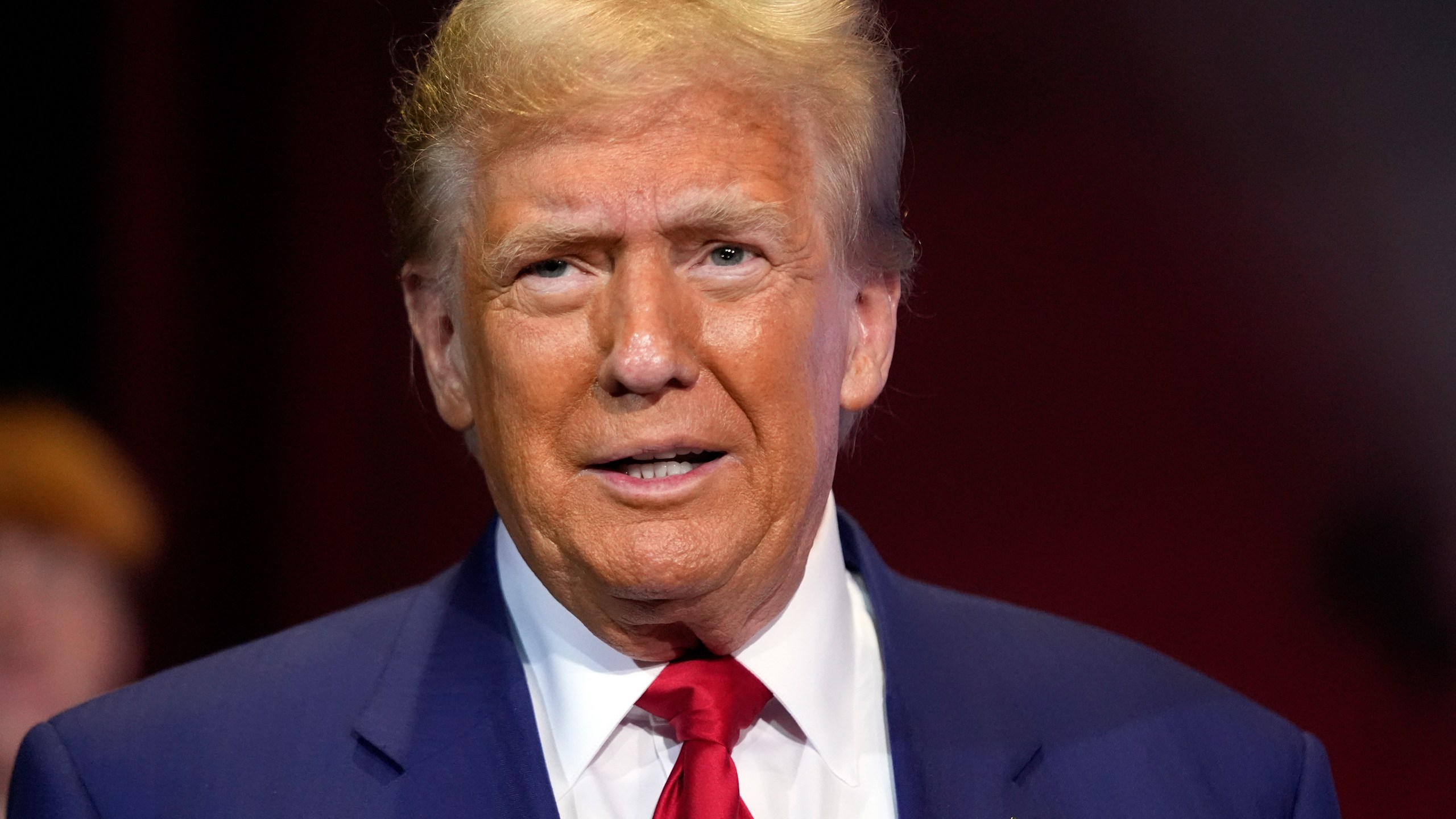 Republican presidential nominee former President Donald Trump speaks at a faith town hall with Georgia Lt. Gov. Burt Jones at Christ Chapel Zebulon, Wednesday, Oct. 23, 2024, in Zebulon, Ga. (AP Photo/Alex Brandon)