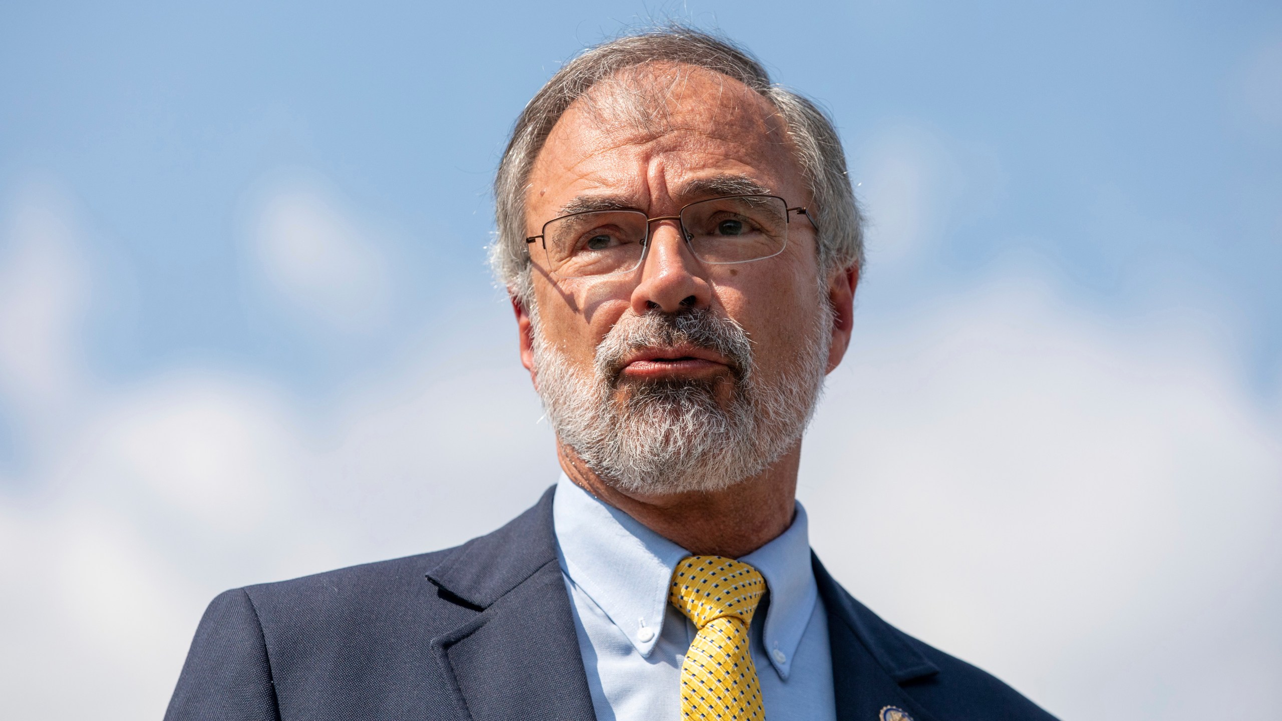 FILE - U.S. Rep. Andy Harris, R-Md., discusses an infrastructure bill during a news conference on Capitol Hill in Washington, Aug. 23, 2021. (AP Photo/Amanda Andrade-Rhoades, File)