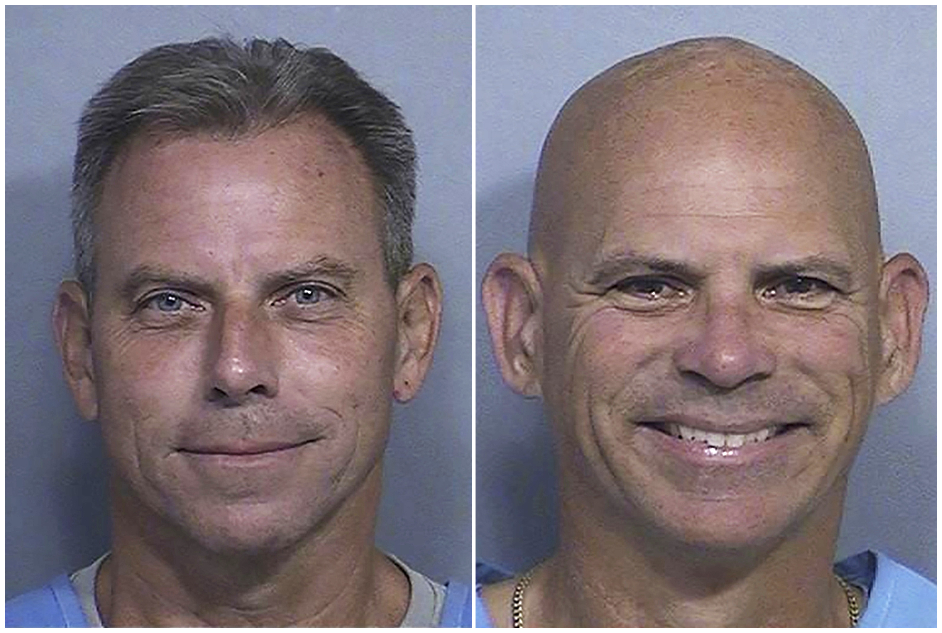 This combination of two booking photos provided by the California Department of Corrections shows Erik Menendez, left, and Lyle Menendez. (California Dept. of Corrections via AP)