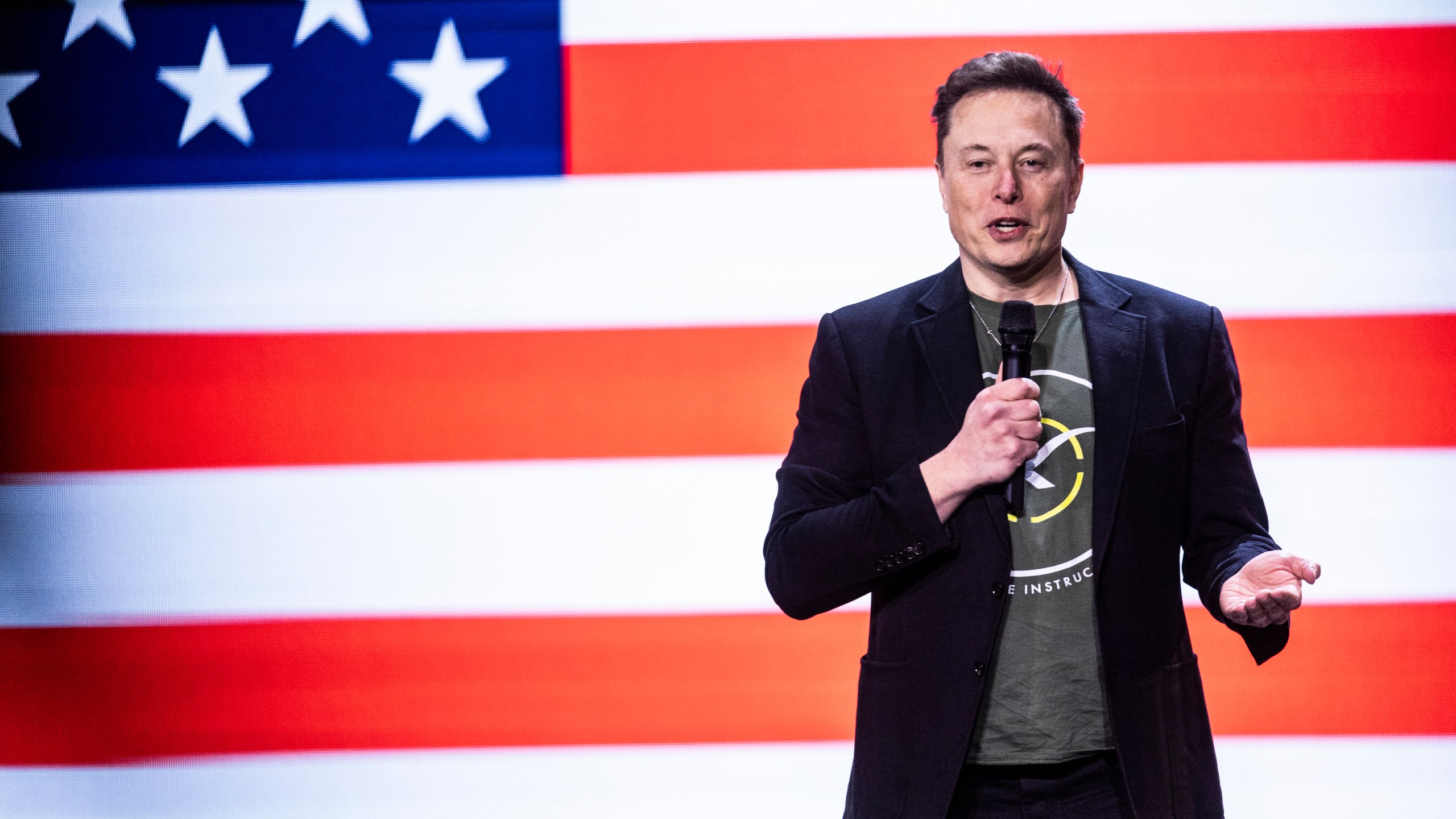 Elon Musk habla en la iglesia Life Center el sábado 19 de octubre de 2024, en Harrisburg, Pensilvania. (Sean Simmers/The Patriot-News vía AP)