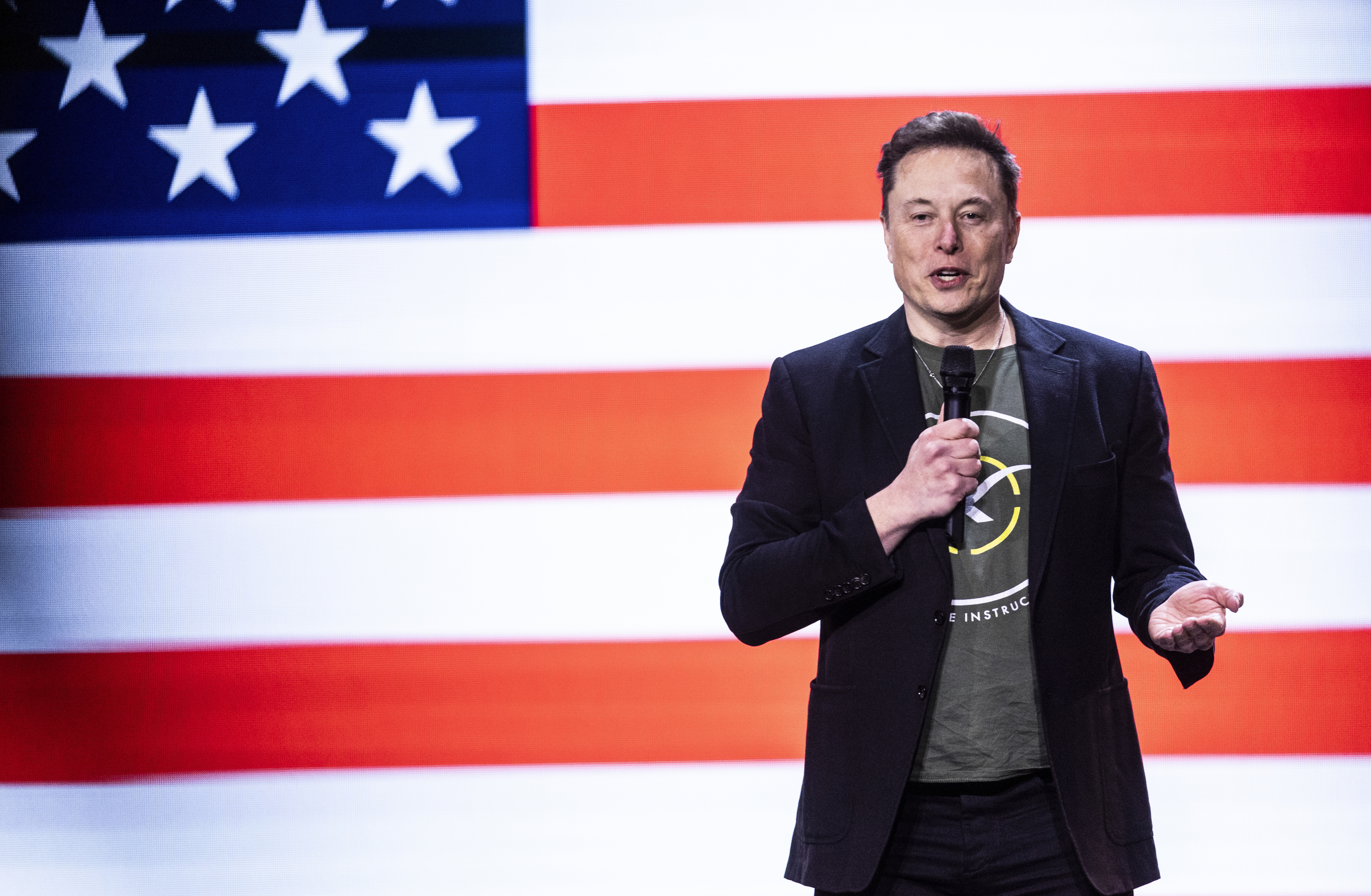 Elon Musk habla en la iglesia Life Center el sábado 19 de octubre de 2024, en Harrisburg, Pensilvania. (Sean Simmers/The Patriot-News vía AP)