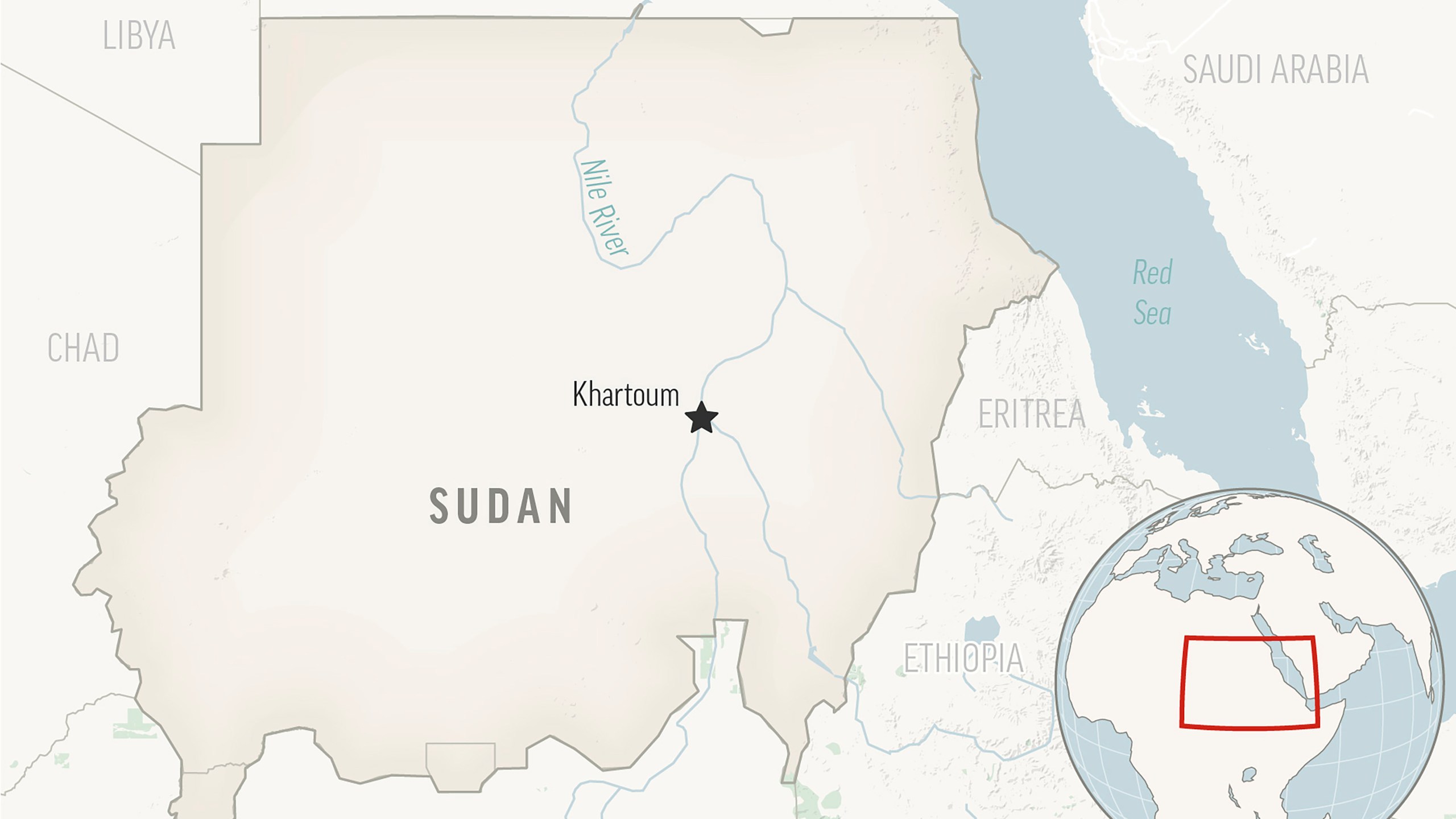 This is a locator map for Sudan with its capital, Khartoum. (AP Photo)