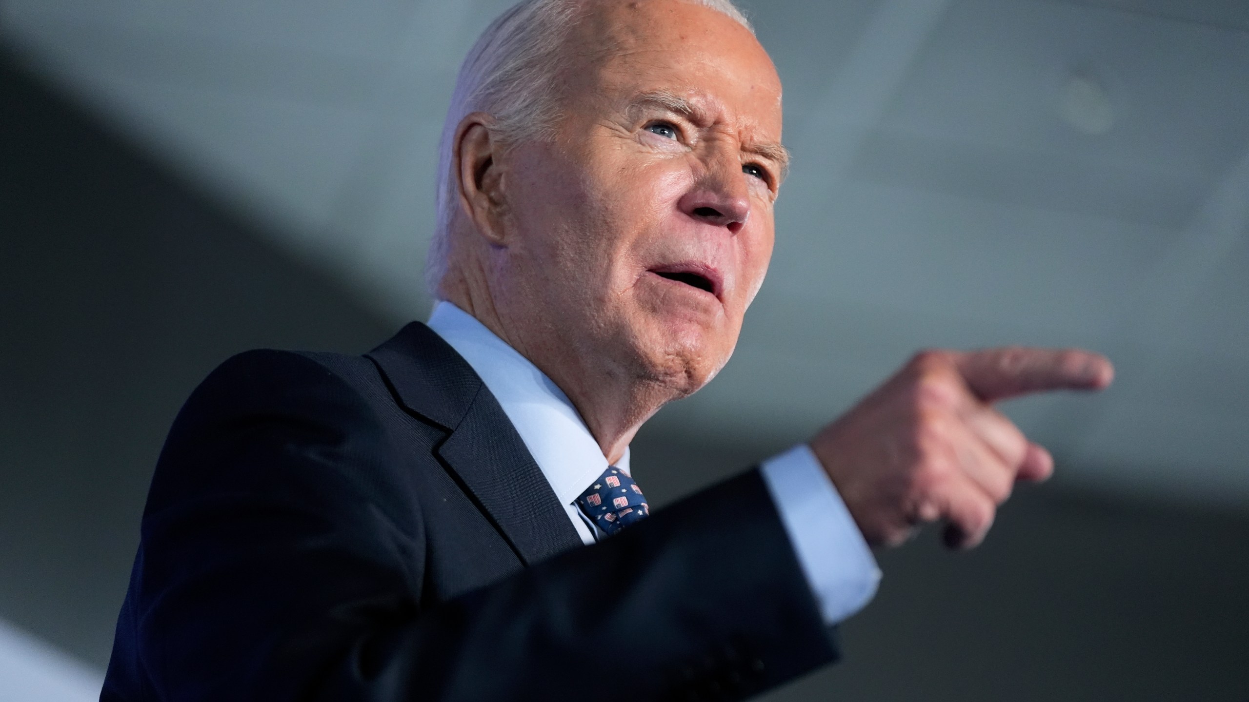 President Joe Biden speaks to union laborers about his administration's support for unions in Philadelphia, Friday, Nov. 1, 2024. (AP Photo/Manuel Balce Ceneta)