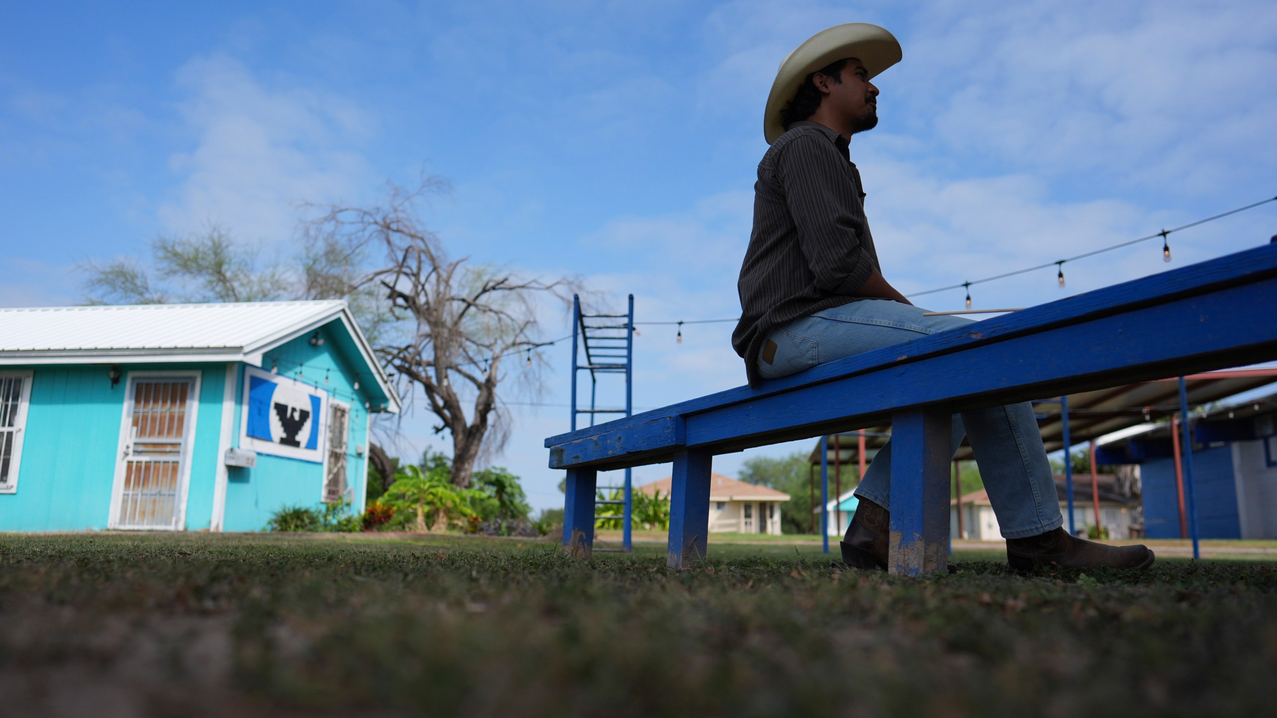 Michael Mireles, Votes Director of Civic Engagement for La Unión del Pueblo Entero (LUPE), talks about yesterday's election in San Juan, Texas, Wednesday, Nov. 6, 2024. (AP Photo/Eric Gay)