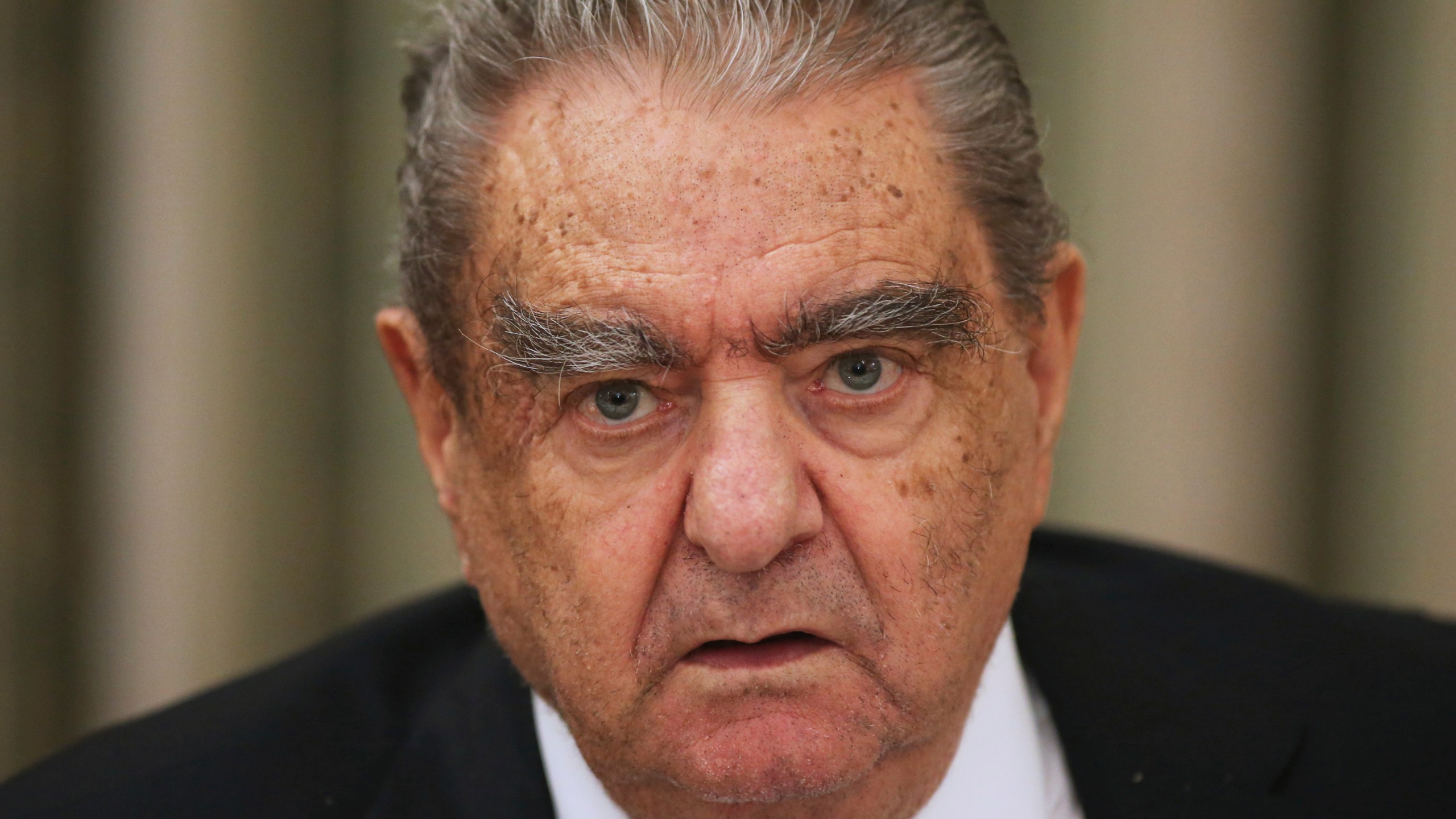 FILE - Vardis J. Vardinoyannis attends a ceremony at the Presidential Palace in Athens, Greece, Tuesday, Sept. 7, 2017. Vardinoyannis a powerful and pivotal figure in Greek shipping and energy who survived a terrorist attack and cultivated close ties with the Kennedy family has died in Athens at age 90. (Greg Chrisohoidis/InTime News via AP, File)