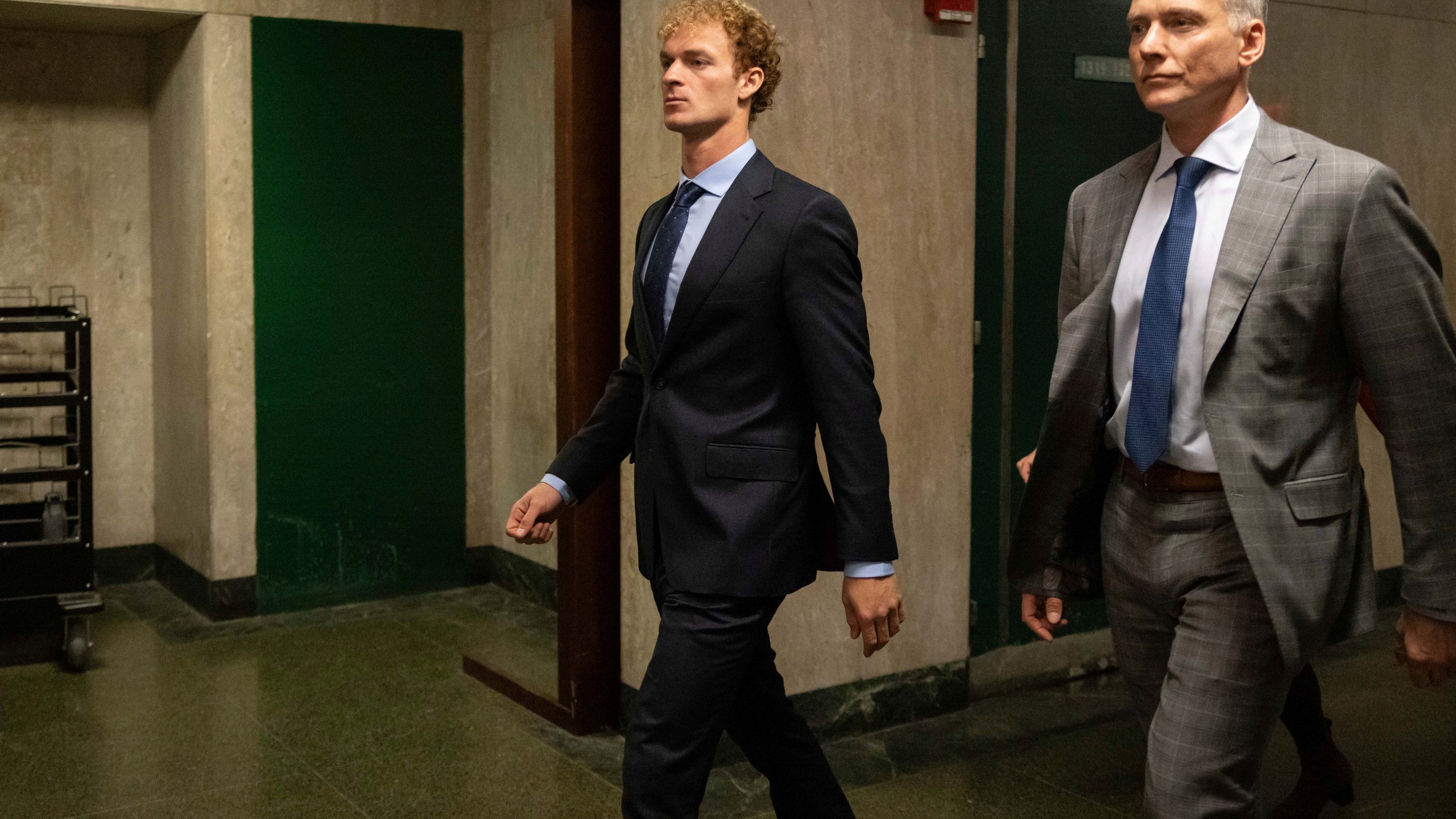 Daniel Penny arrives at the court after break in New York, Tuesday, Nov. 12, 2024. (AP Photo/Yuki Iwamura)