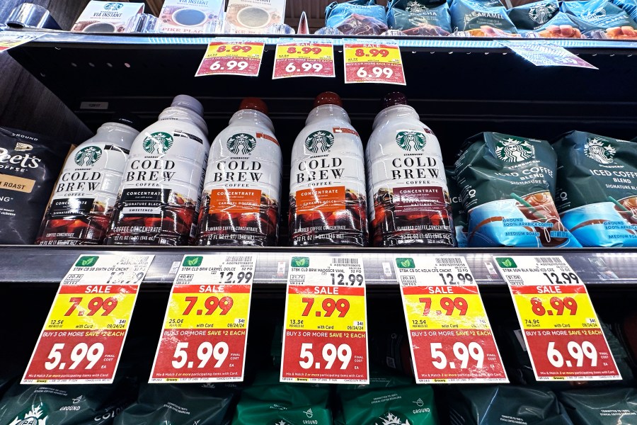 FILE - Prices are displayed at a grocery store in Chicago on Sept. 19, 2024. (AP Photo/Nam Y. Huh, File)