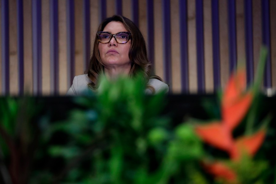 Brazil's first lady Rosangela da Silva attends the inauguration of the G20 Social Summit in Rio de Janeiro, Thursday, Nov. 14, 2024. (AP Photo/Bruna Prado)