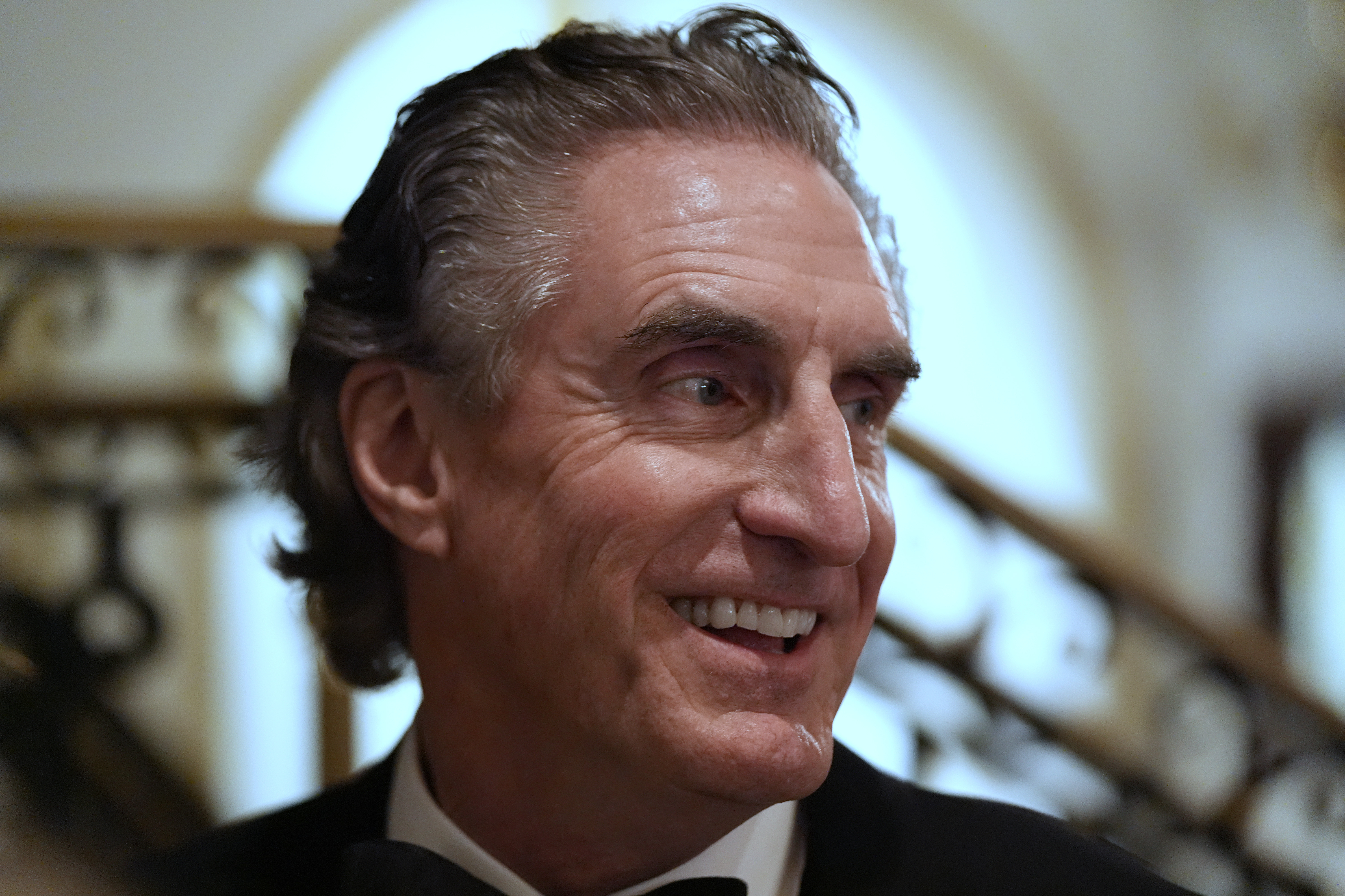 North Dakota Gov. Doug Burgum arrives before President-elect Donald Trump at an America First Policy Institute gala at his Mar-a-Lago estate, Thursday, Nov. 14, 2024, in Palm Beach, Fla. (AP Photo/Alex Brandon)