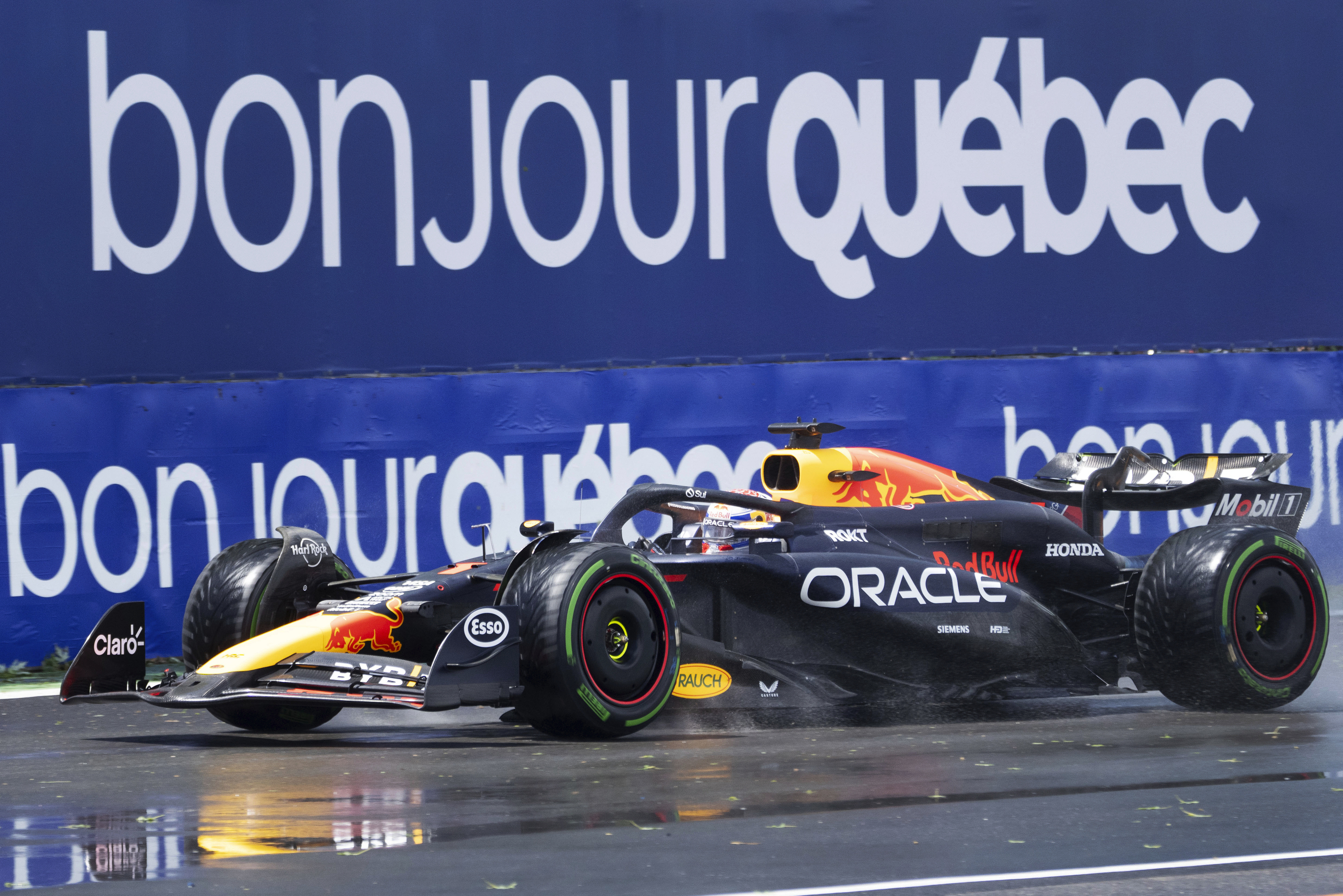 FILE - Red Bull Racing driver Max Verstappen, of the Netherlands, goes through the final chicane during practice for the Formula 1 Canadian Grand Prix auto race Friday, June 7, 2024, in Montreal. (Ryan Remiorz/The Canadian Press via AP, File)