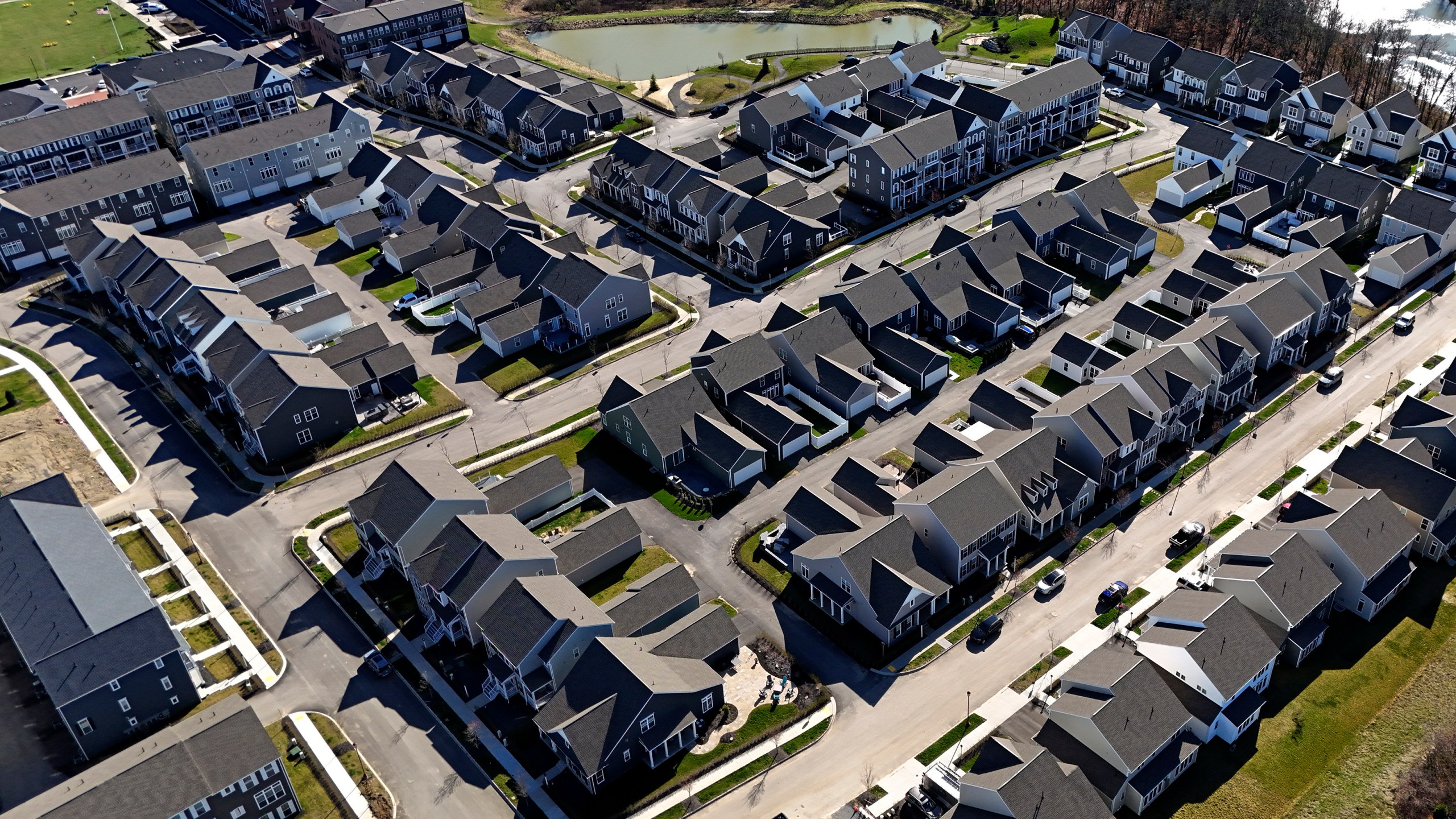 FILE - A housing development in Cranberry Township, Pa., is shown on March 29, 2024. (AP Photo/Gene J. Puskar, File)