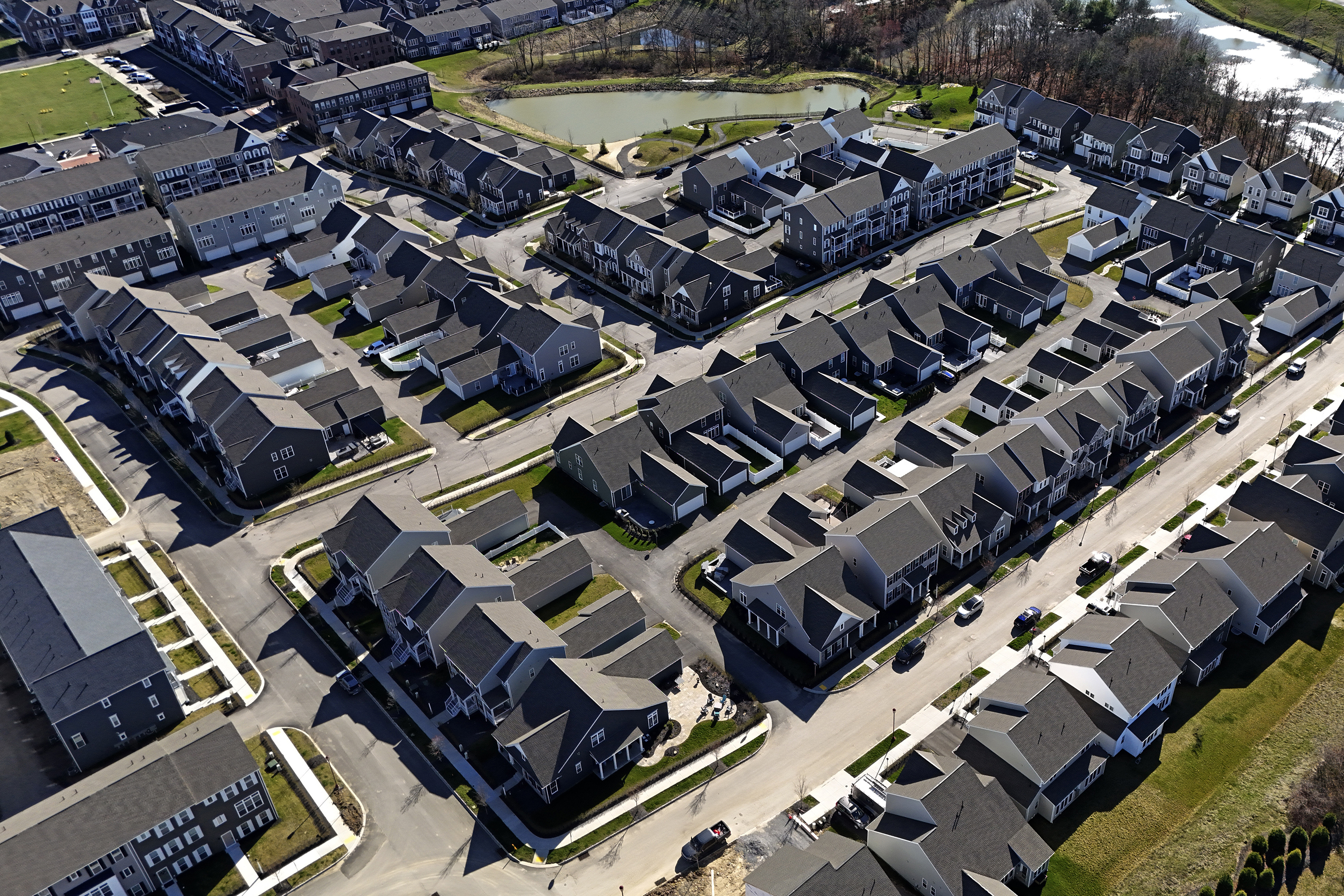 FILE - A housing development in Cranberry Township, Pa., is shown on March 29, 2024. (AP Photo/Gene J. Puskar, File)