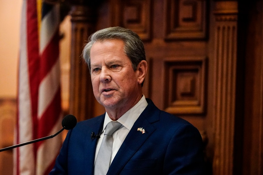 FILE - Georgia Gov. Brian Kemp delivers the State of the State speech, Jan. 11, 2024, in Atlanta. (AP Photo/Brynn Anderson, File)