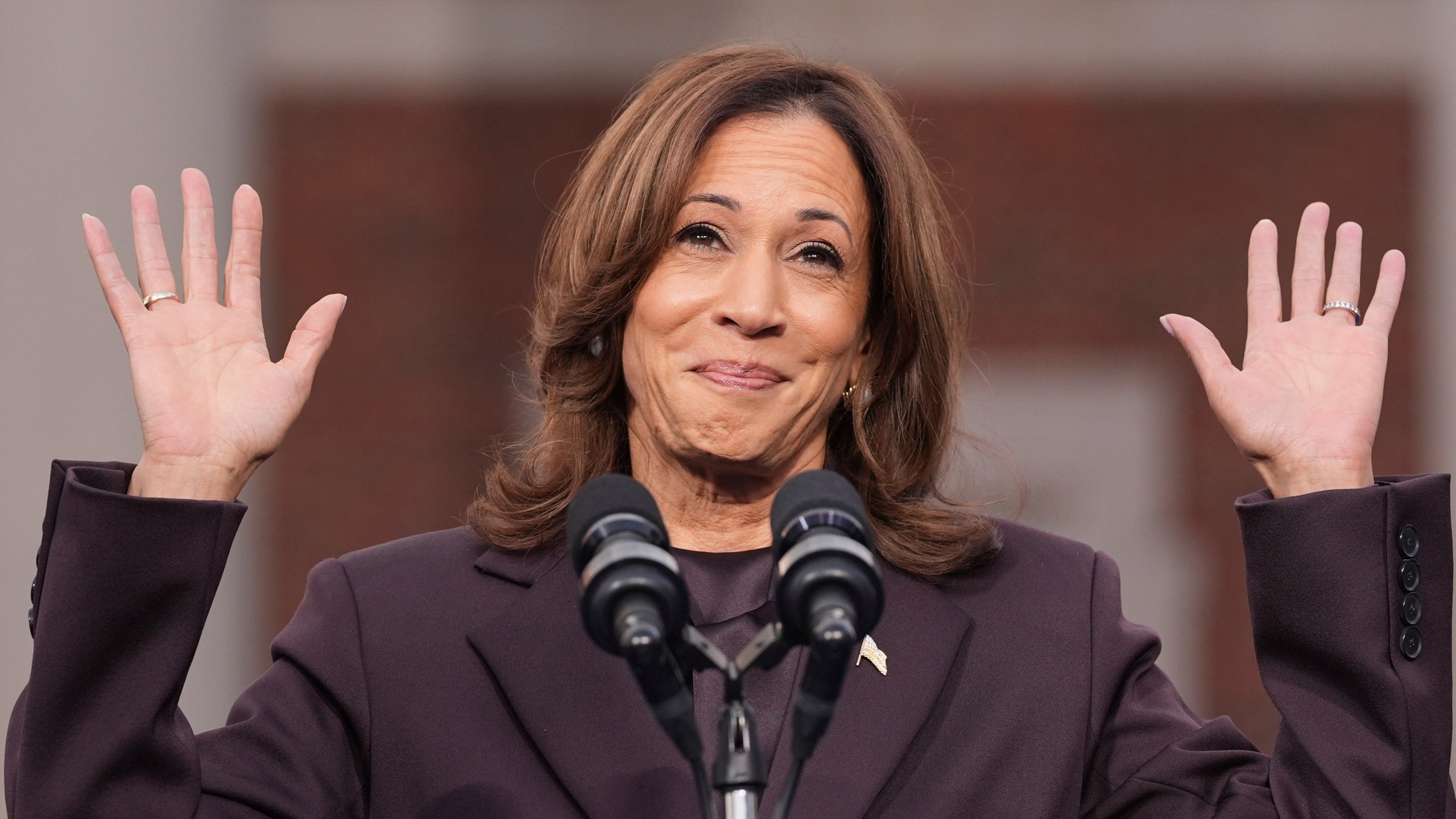 Vice President Kamala Harris delivers a concession speech after the 2024 presidential election, Wednesday, Nov. 6, 2024, on the campus of Howard University in Washington. (AP Photo/Jacquelyn Martin)