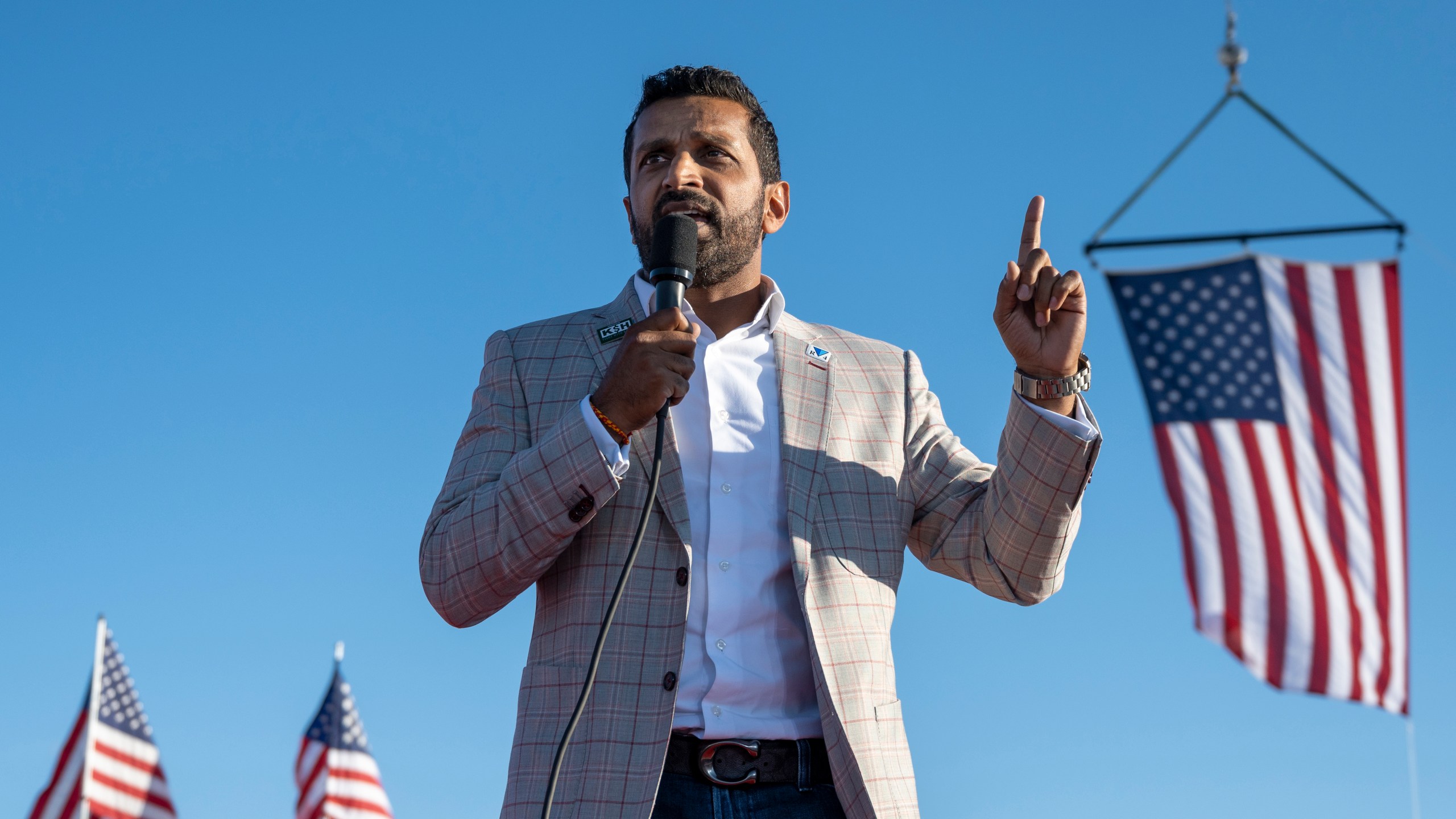 FILE - Kash Patel, former chief of staff to Acting Secretary of Defense Christopher Miller, speaks at a rally in Minden, Nev., Oct. 8, 2022. (AP Photo/José Luis Villegas, File)