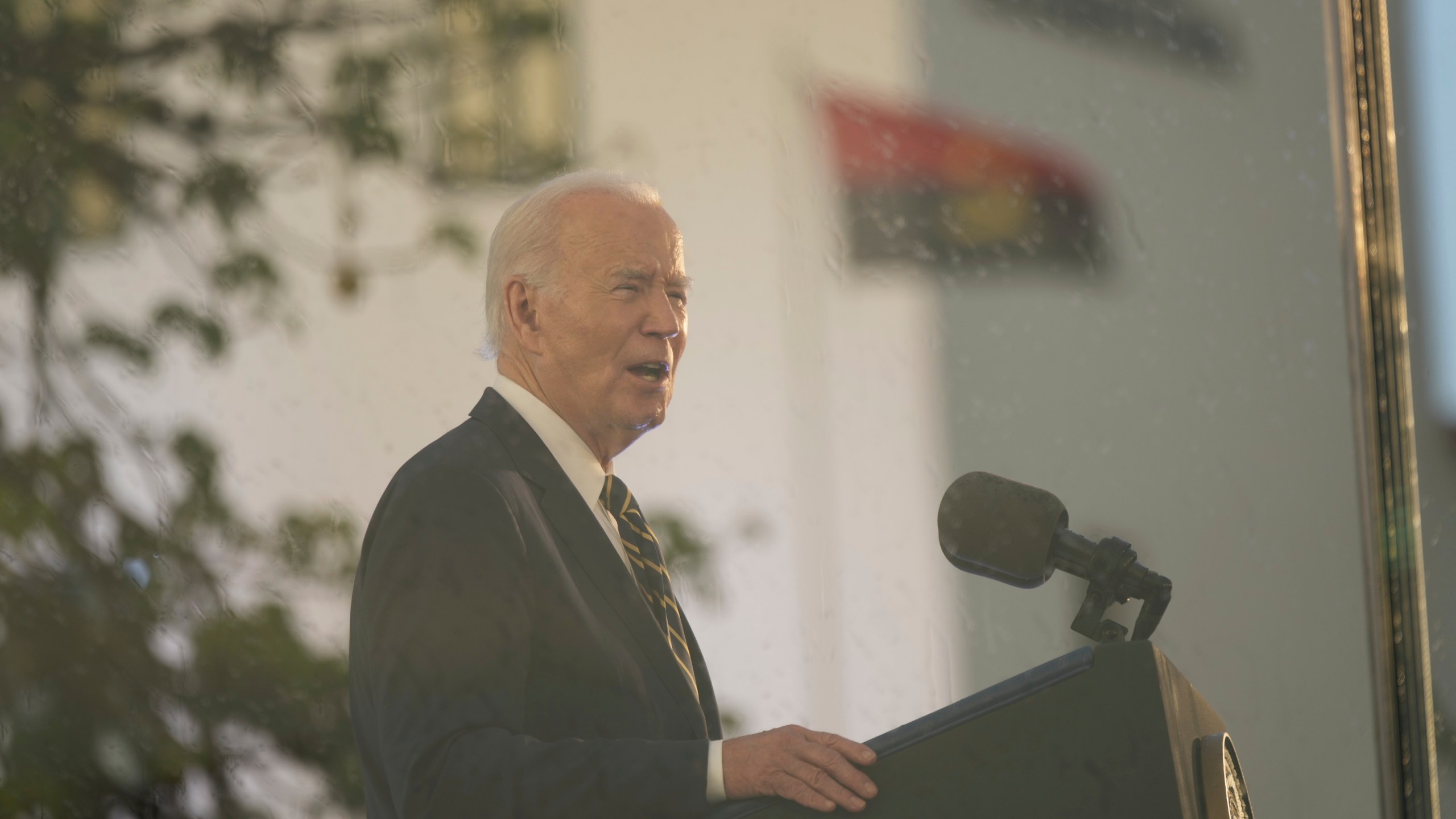 President Joe Biden speaks at the National Museum of Slavery, in the capital Luanda, Angola on Tuesday, Dec. 3, 2024. (AP Photo/Ben Curtis)