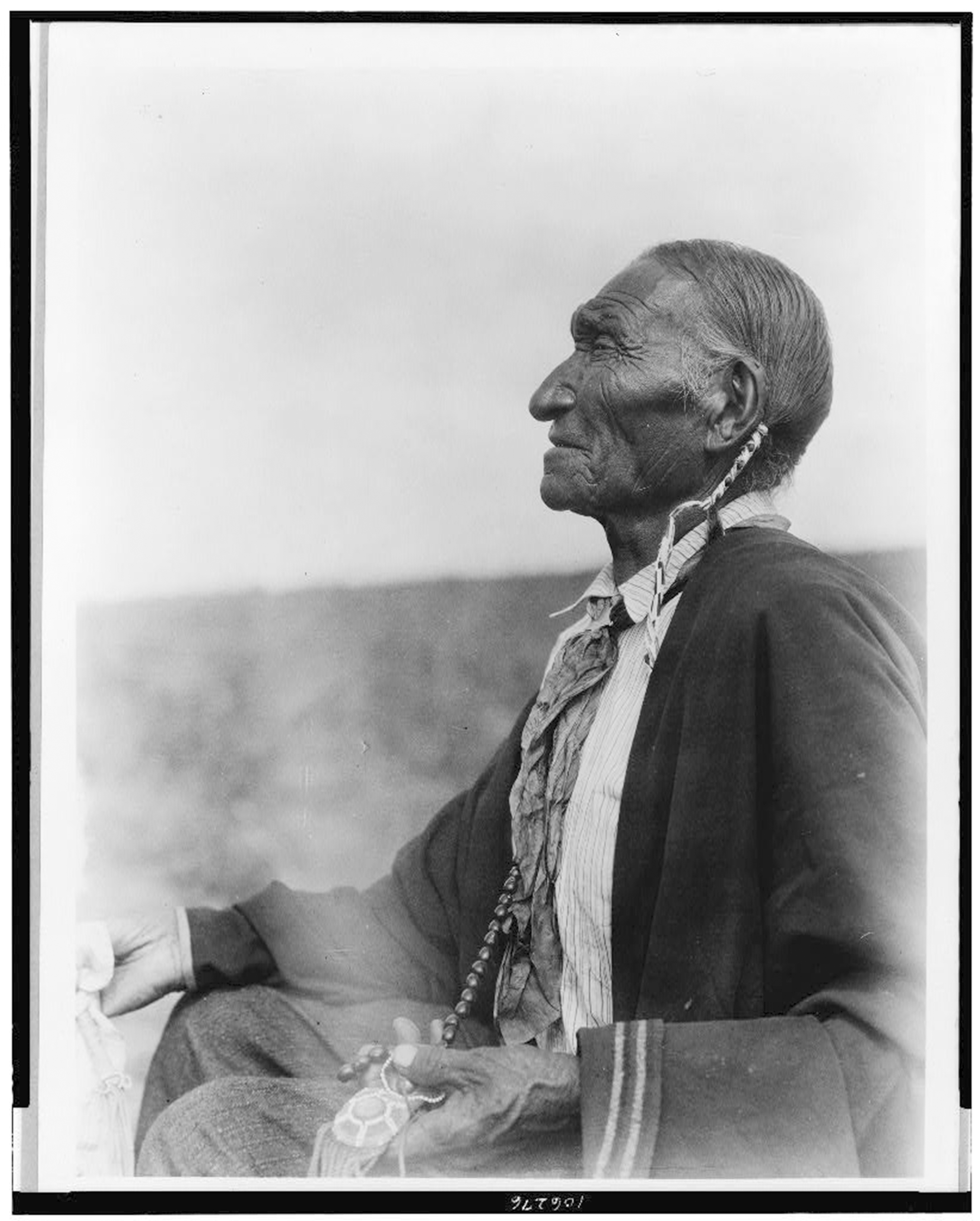 This photo provided by the Library of Congress shows a Cheyenne Peyote leader in 1927. (Edward S. Curtis Collection/Library of Congress via AP)