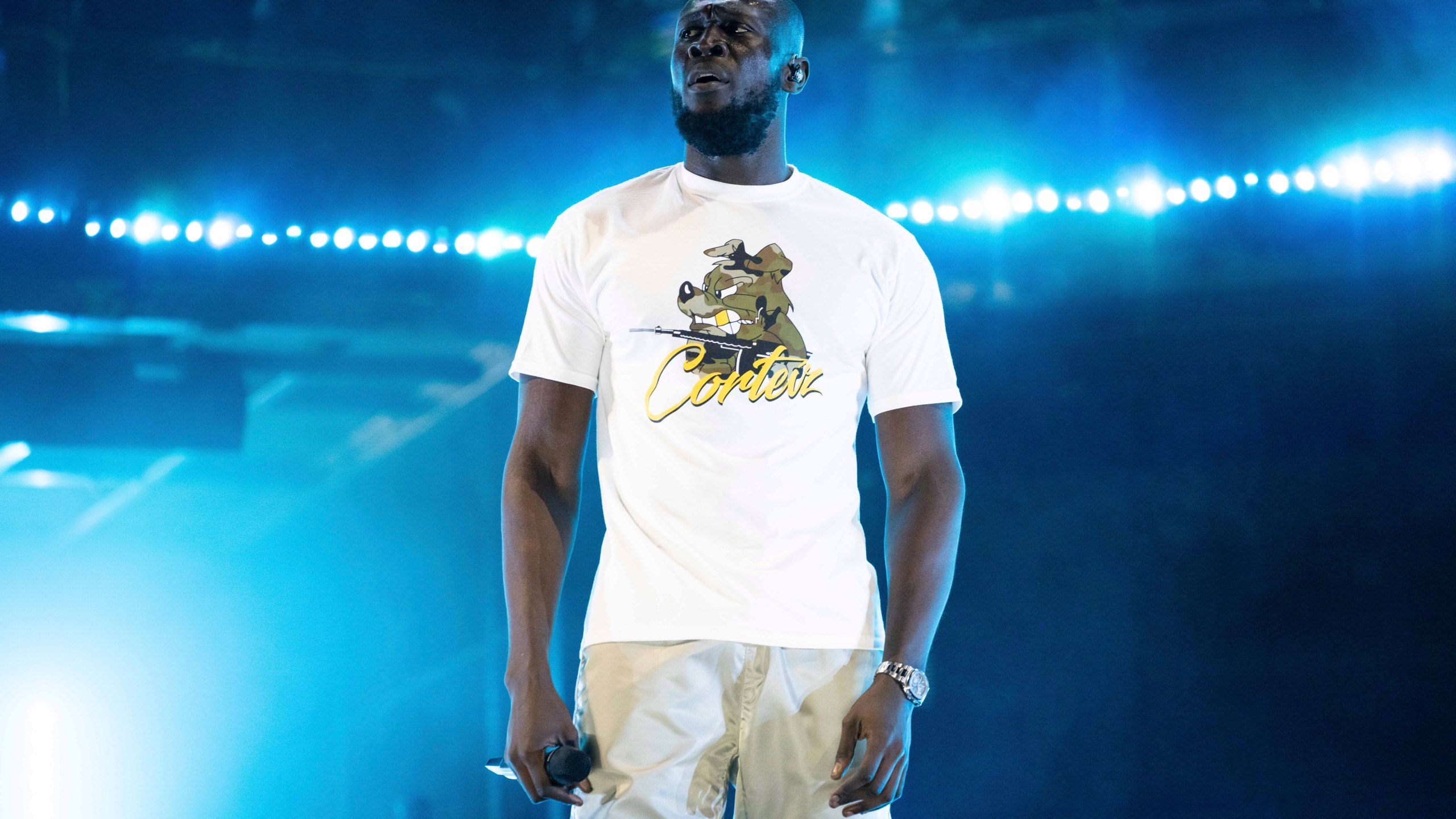 FILE - Stormzy performs at the Reading Music Festival, England, Friday, Aug. 27, 2021. (AP Photo/Scott Garfitt, File)