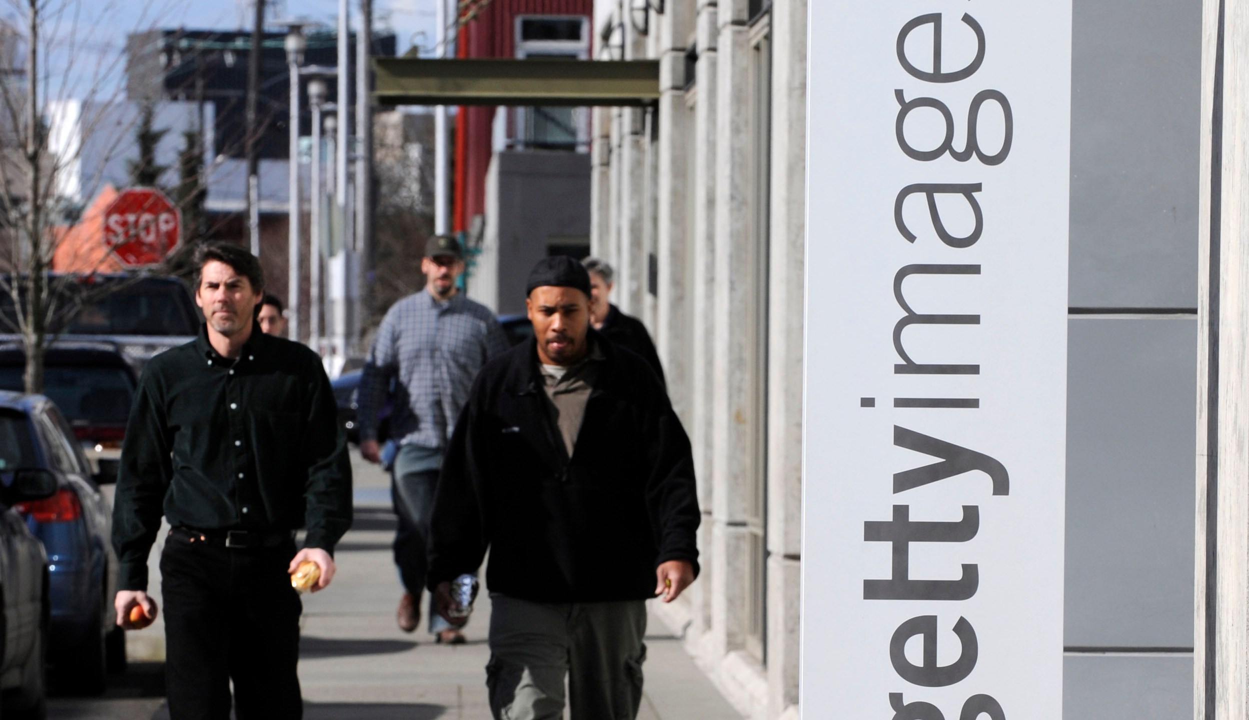 FILE - A sign for the Seattle office of Getty Images Inc., is shown Monday, Feb. 25, 2008, in Seattle. (AP Photo/Ted S. Warren, File)