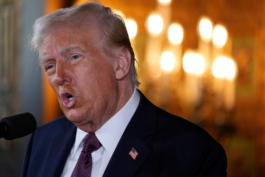 President-elect Donald Trump speaks during a news conference at Mar-a-Lago, Tuesday, Jan. 7, 2025, in Palm Beach, Fla. (AP Photo/Evan Vucci)