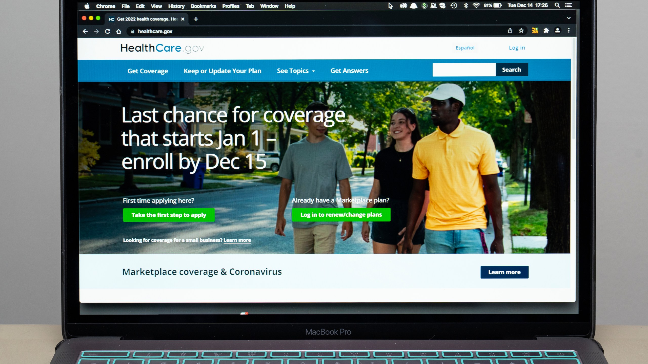 FILE - The healthcare.gov website is seen on Dec. 14, 2021, in Fort Washington, Md. (AP Photo/Alex Brandon, File)