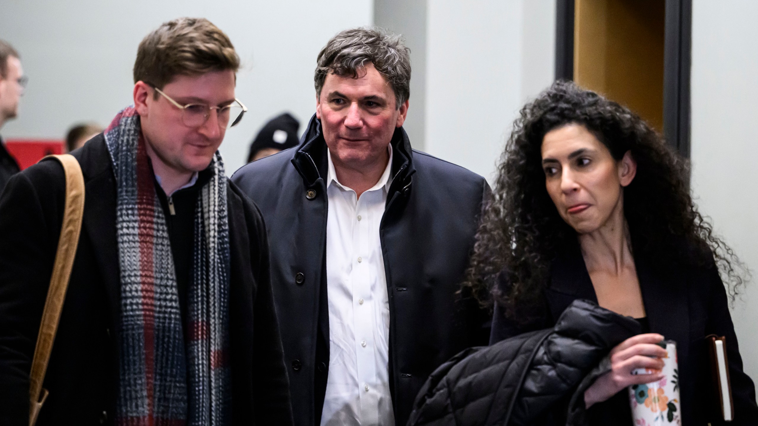 Minister of Public Safety, Democratic Institutions and Intergovernmental Affairs Dominic LeBlanc leaves a meeting of the Liberal Caucus in West Block on Parliament Hill in Ottawa, on Wednesday, Jan. 8, 2025. (Justin Tang/The Canadian Press via AP)