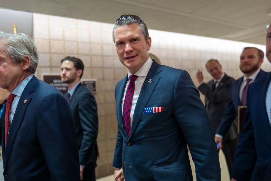 Pete Hegseth, President-elect Donald Trump's nominee to be Defense Secretary, walks to meet with senators, at the Capitol in Washington, Tuesday, Dec. 17, 2024. (AP Photo/J. Scott Applewhite)