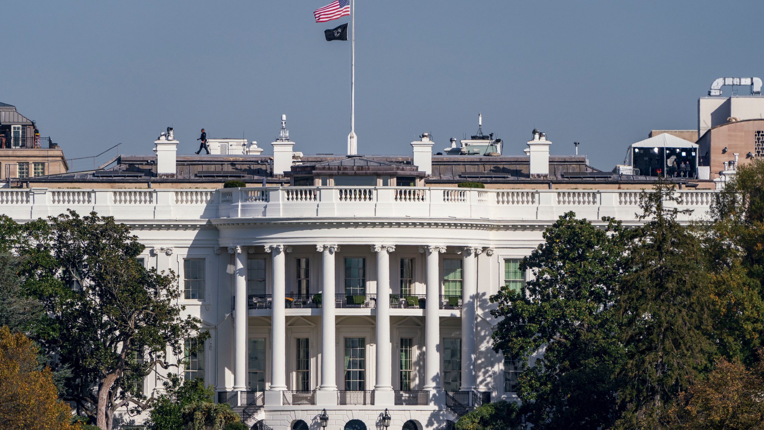 FILE - The White House is seen in Washington, Monday, Nov. 4, 2024, as the presidential campaign comes to an end. (AP Photo/J. Scott Applewhite, File)