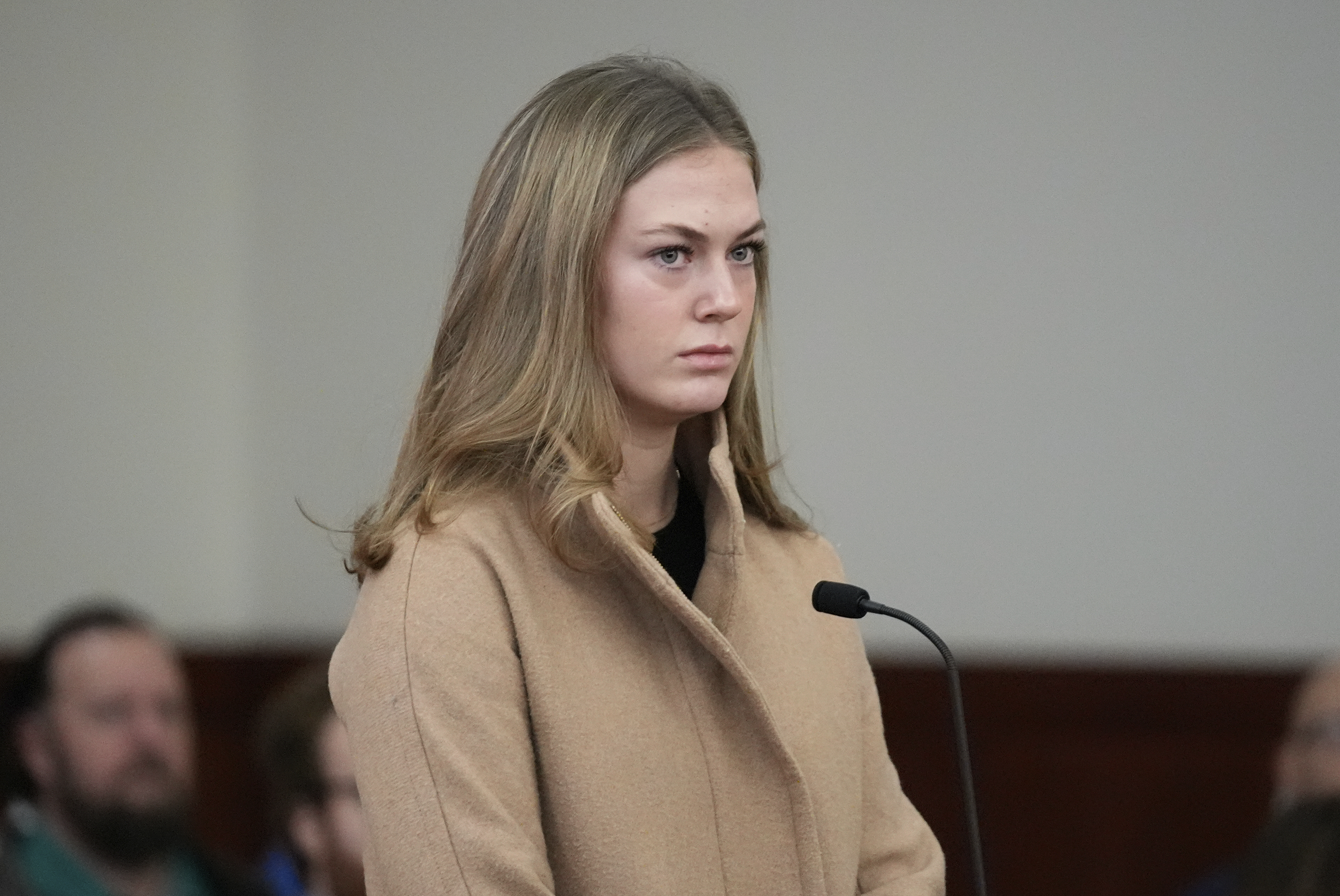 Isabella Trudeau appears at district court as she and four other Massachusetts college students made their first appearance on conspiracy and kidnapping charges in Worcester, Mass, Thursday, Jan. 16, 2025. (AP Photo/Robert F. Bukaty)