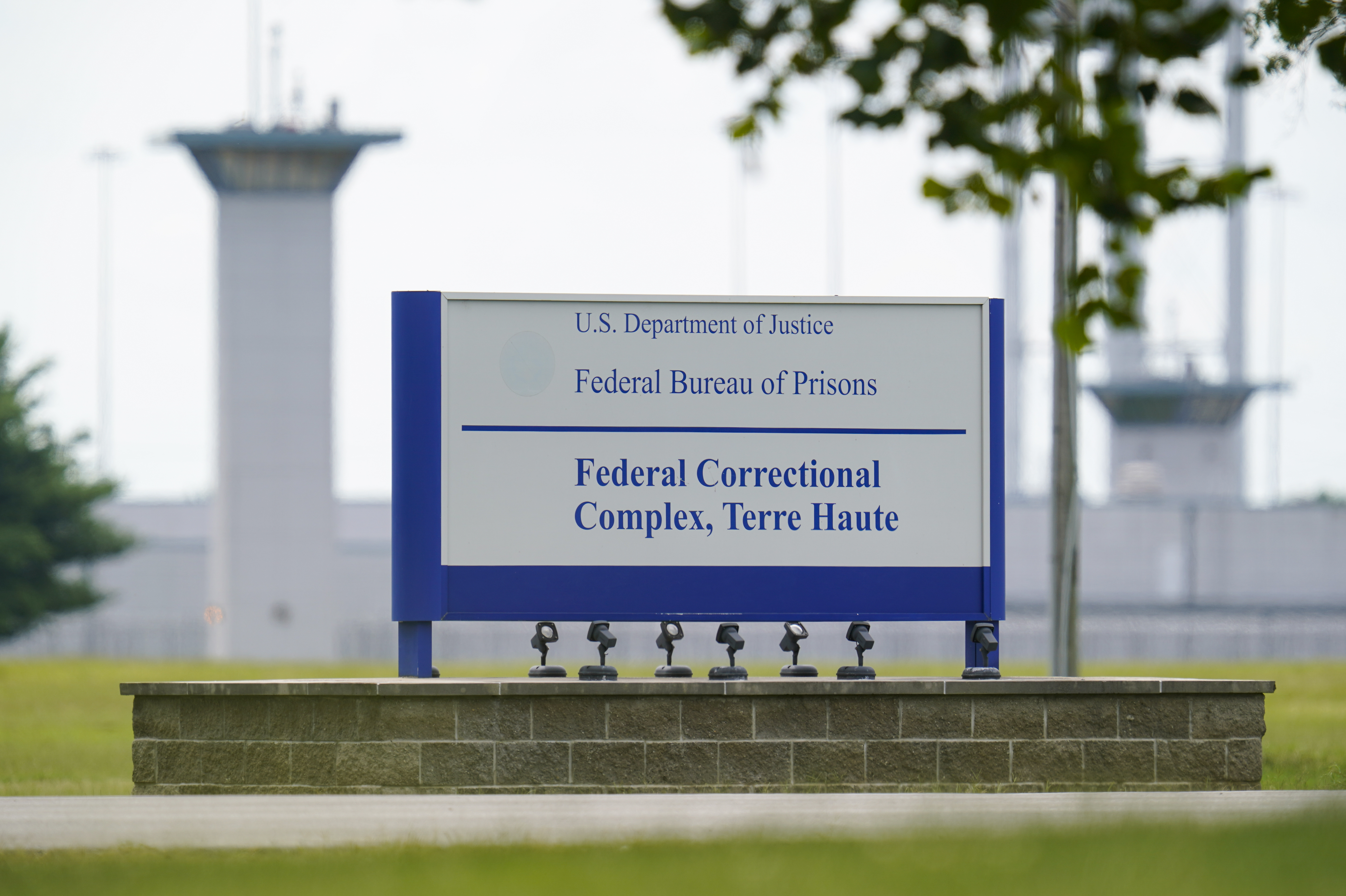 FILE - The federal prison complex in Terre Haute, Ind., is shown Friday, Aug. 28, 2020. (AP Photo/Michael Conroy, File)